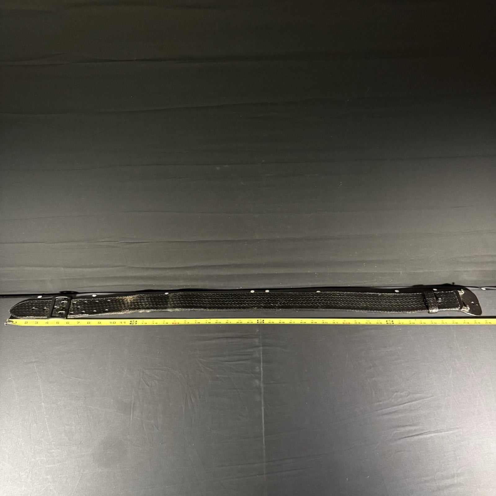 Black Basket Weave Leather Duty Belt 34” Waist ~JS Leather~ Black Metal Buckle7