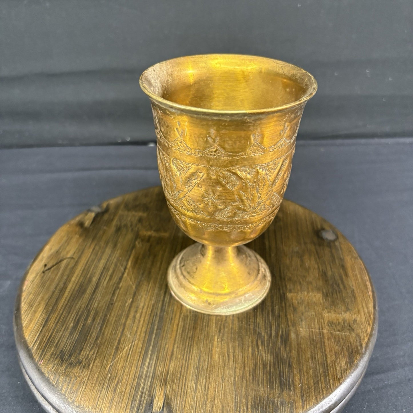 Goblet Qajar Dynasty Antique Copper Hand Etched Goblet (cup) Early 1900s8