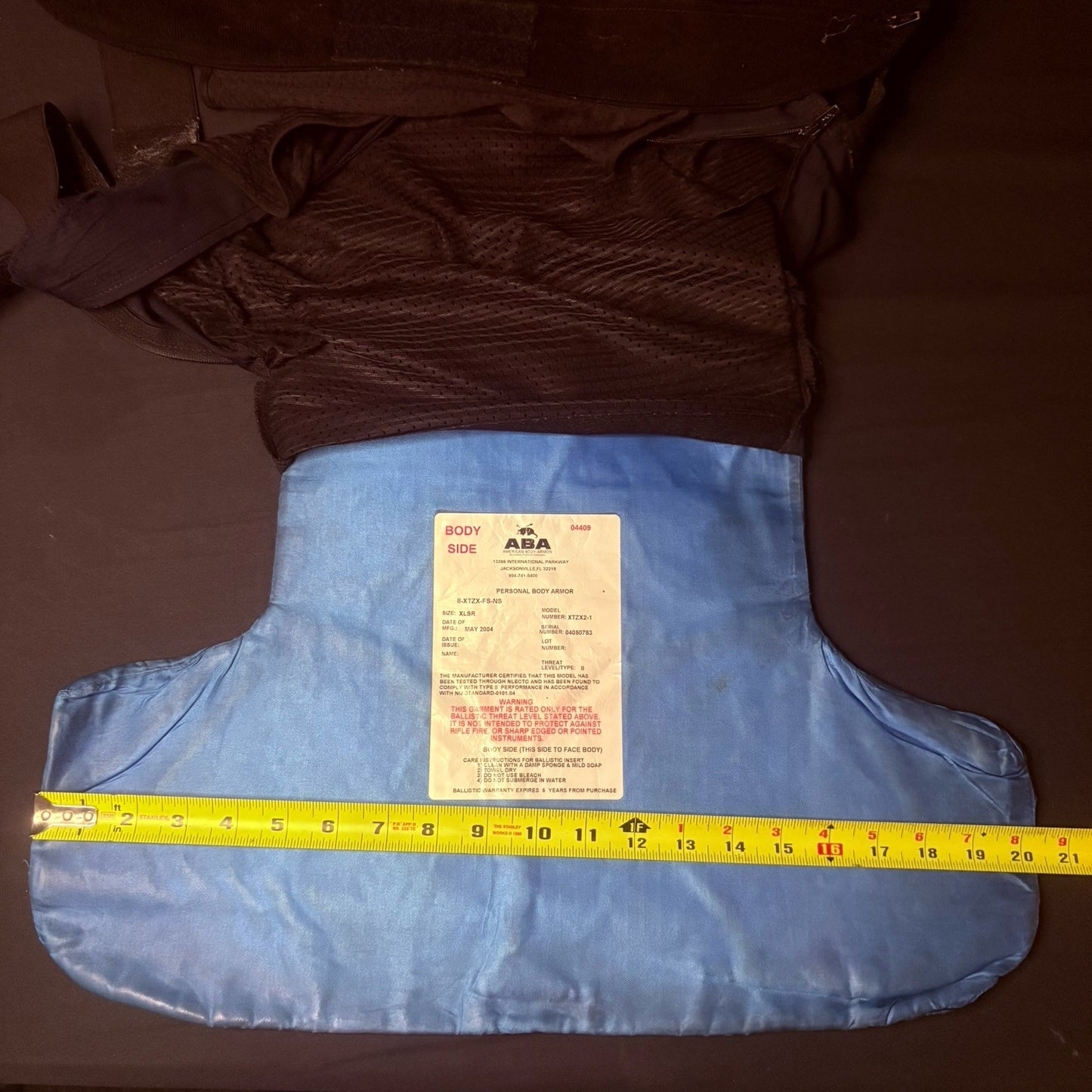 American Body Armor Bullet Proof Vest Level II (2) Size Medium NICE12