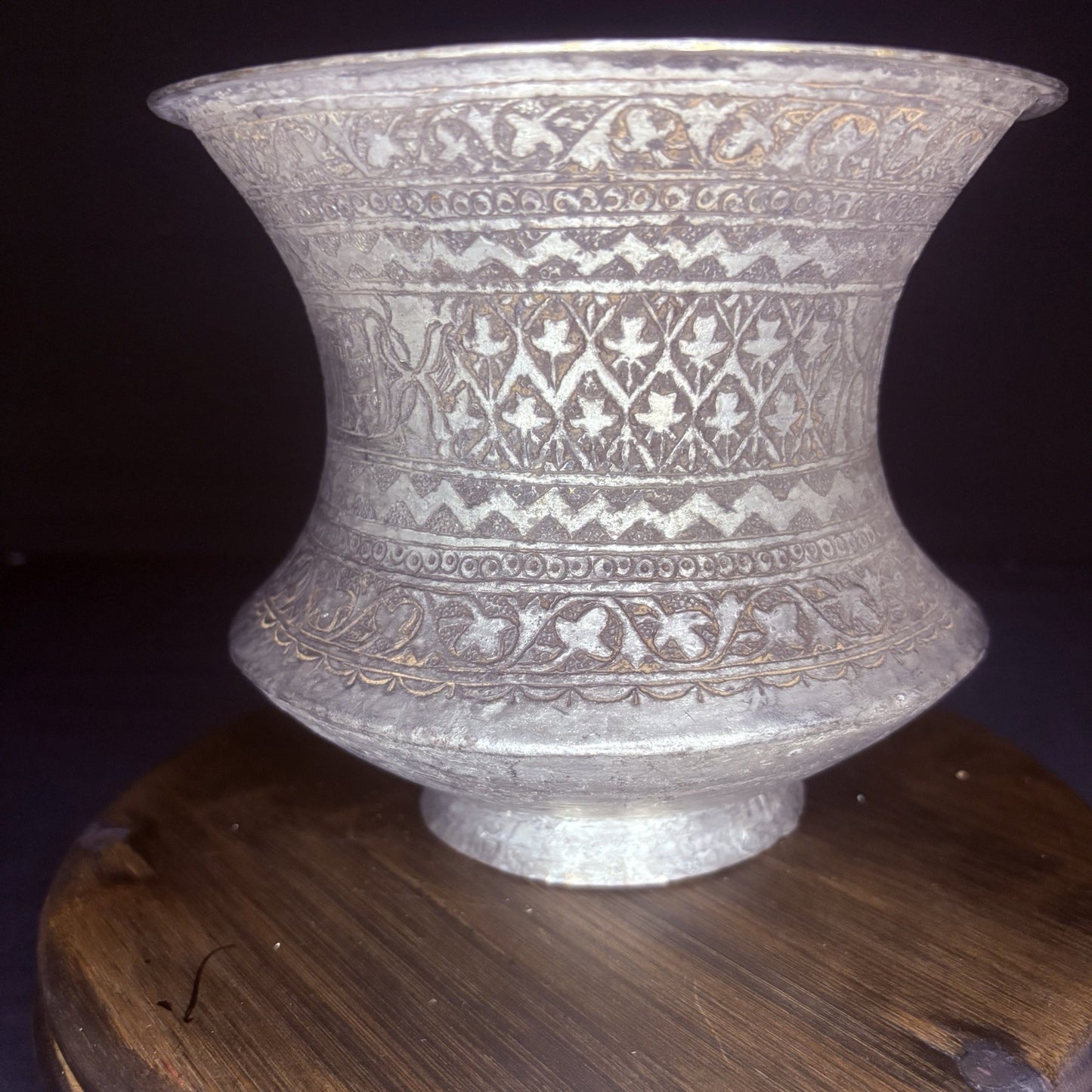 Qajar Era Copper Vessel Hand Hammered Islamic Calligraphy Tinned Late 1800s15