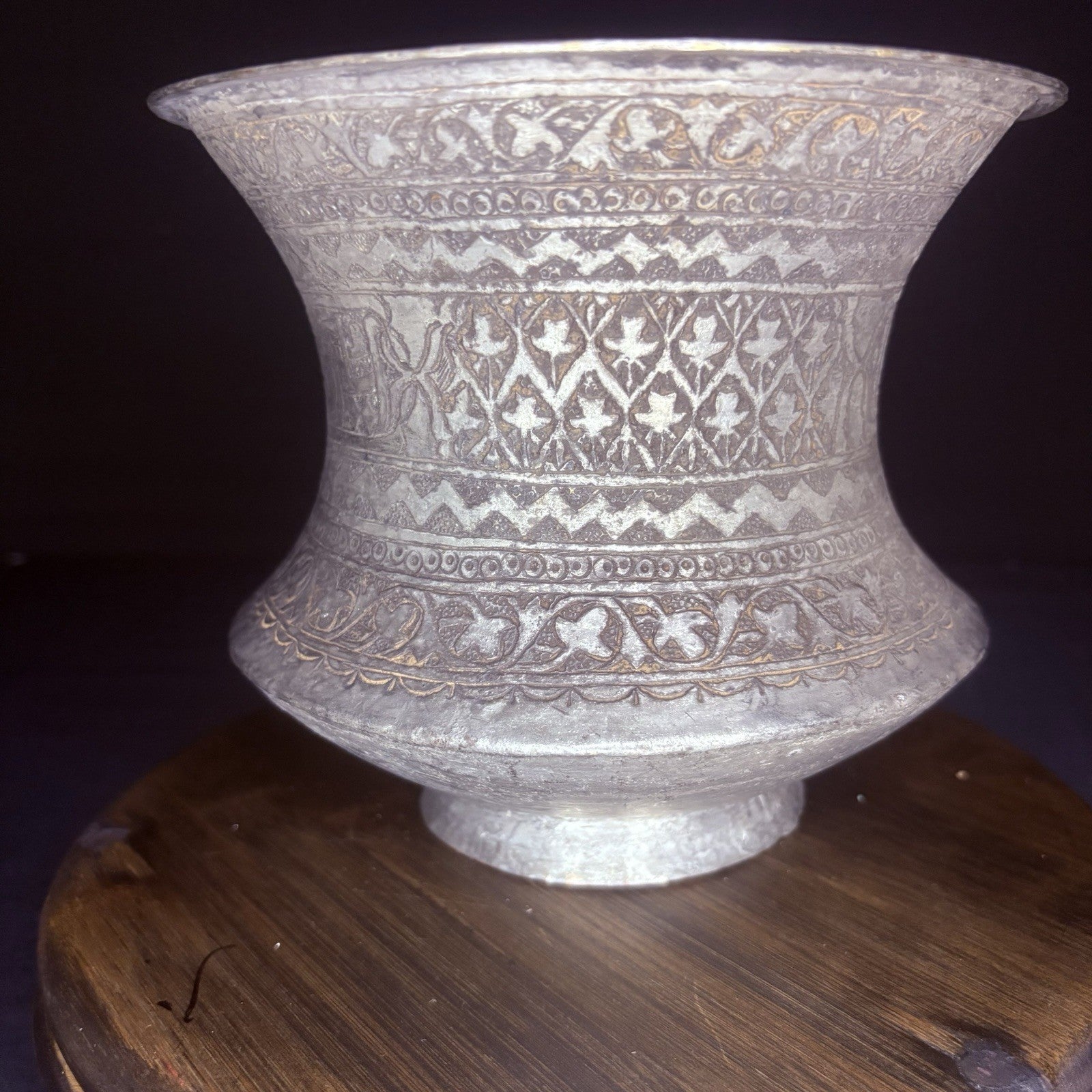 Qajar Era Copper Vessel Hand Hammered Islamic Calligraphy Tinned Late 1800s15