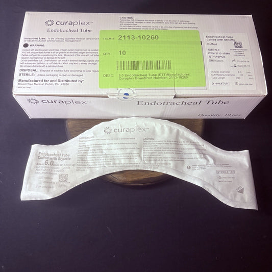 Sterile Endotracheal Tube 6.0 mm w/Cuff Individually Packaged Sealed (Pack Of 2)1