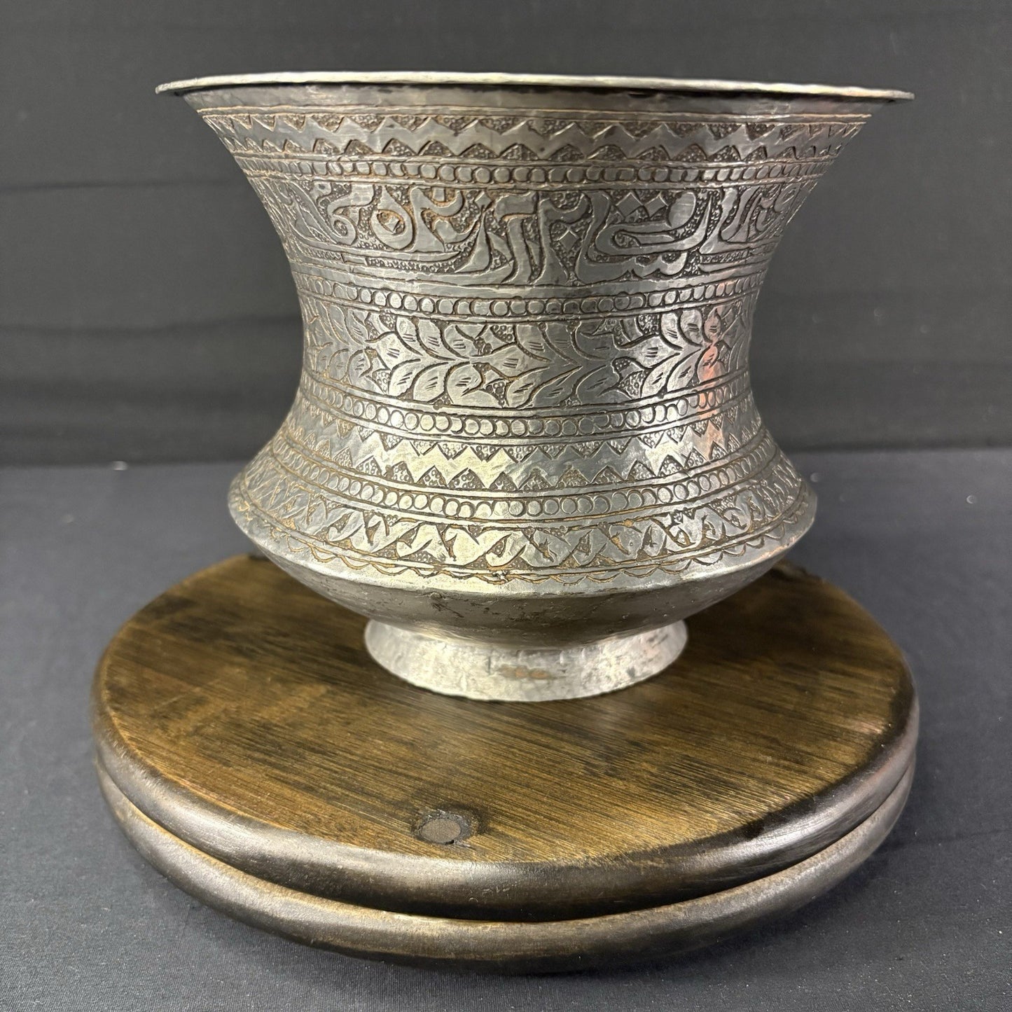 Copper Vessel Hand Hammered Islamic Calligraphy Tinned Qajar Era Late 1800s12
