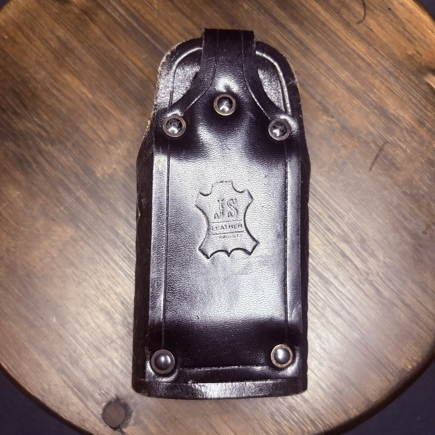 JS Leather Silent Key Keeper Basket Weave Leather Holder1