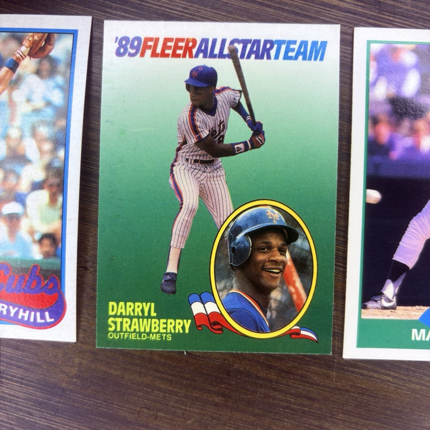 1989 Darryl Strawberry, Damon Berryhill, Matt Nokes (3) High Grade Trading Card 5