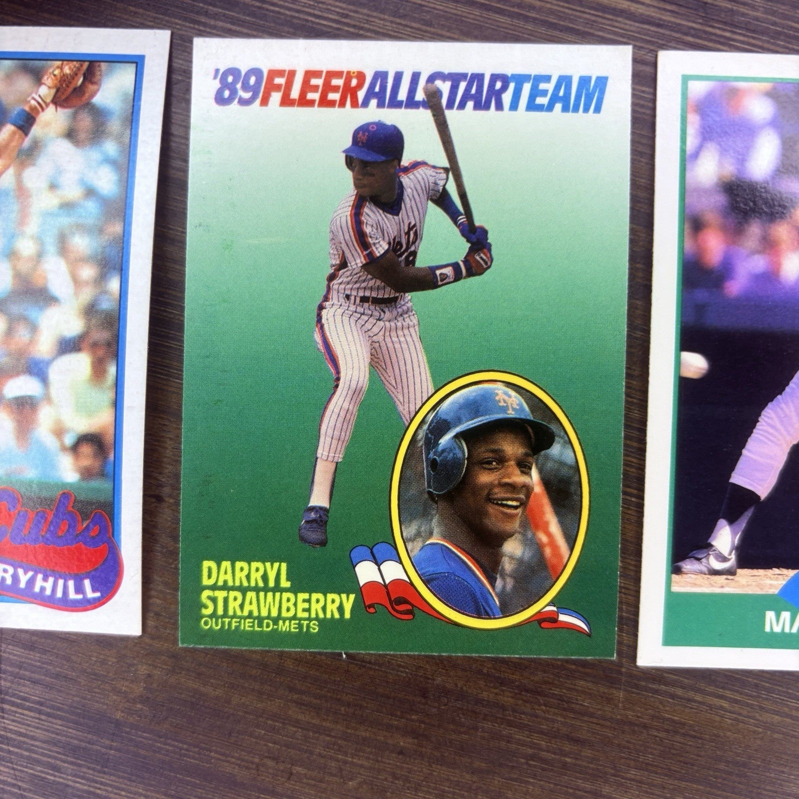 1989 Darryl Strawberry, Damon Berryhill, Matt Nokes (3) High Grade Trading Card 5