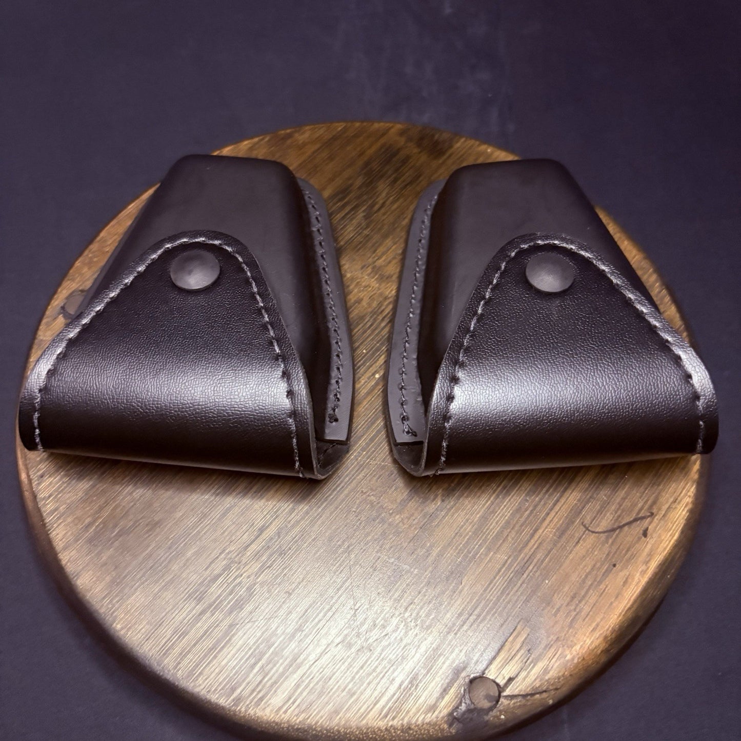 NEW Safariland 190 Handcuff Pouch (Set of 2) Plain Black Leather Black Snap1