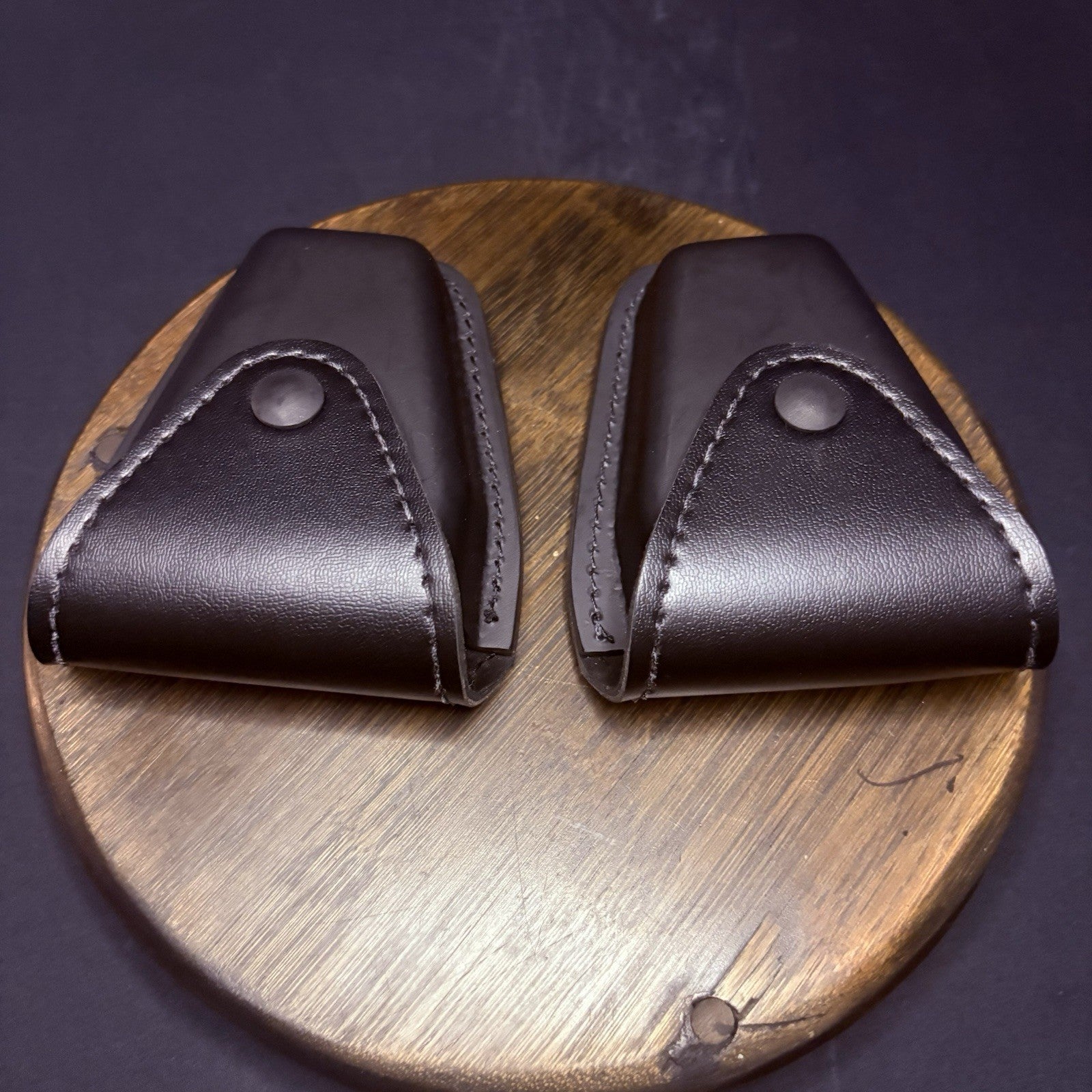 NEW Safariland 190 Handcuff Pouch (Set of 2) Plain Black Leather Black Snap1