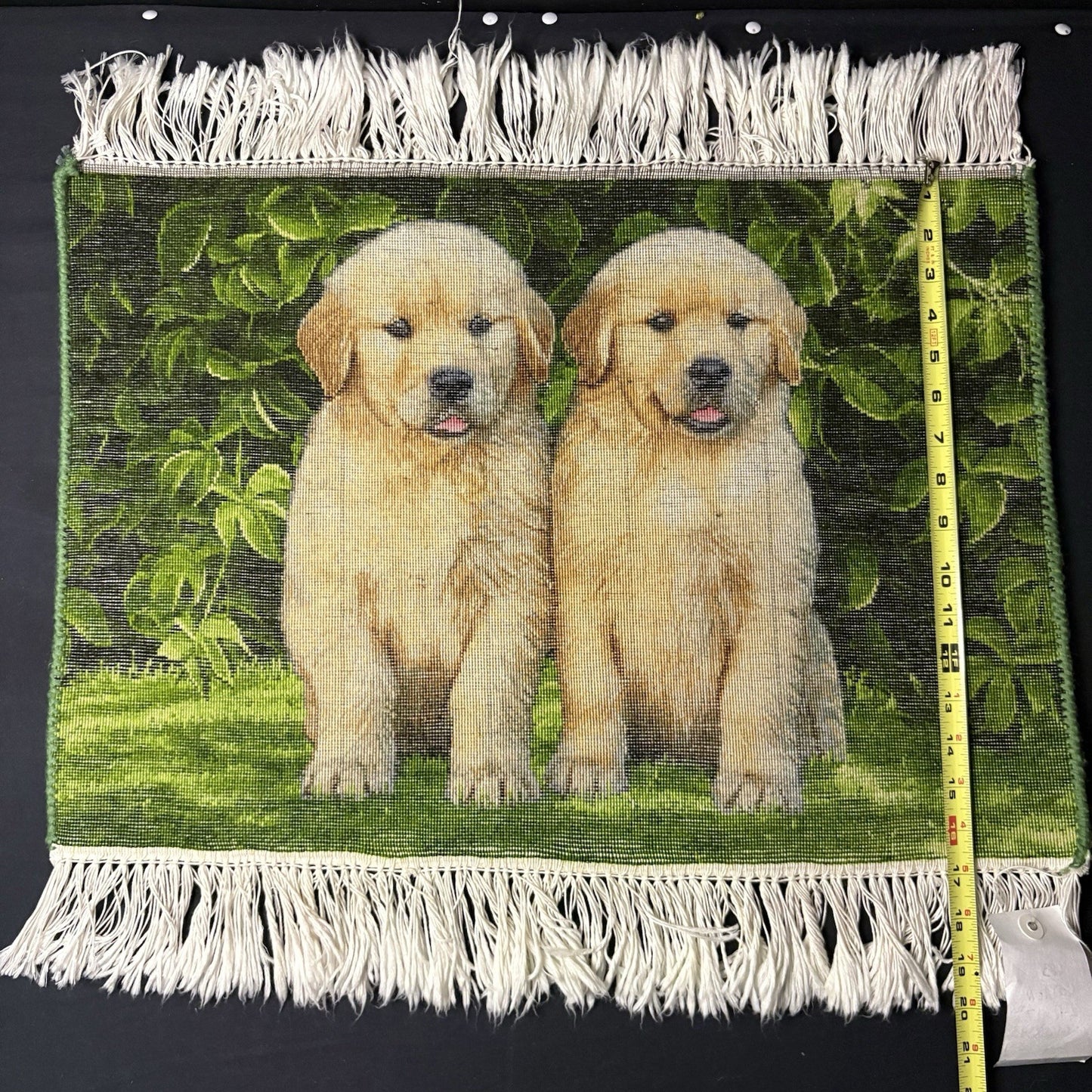 Pictorial Rug 3D Puppy Hand Knotted 24”x17” 224KPSI w/Free Rug Hangers15