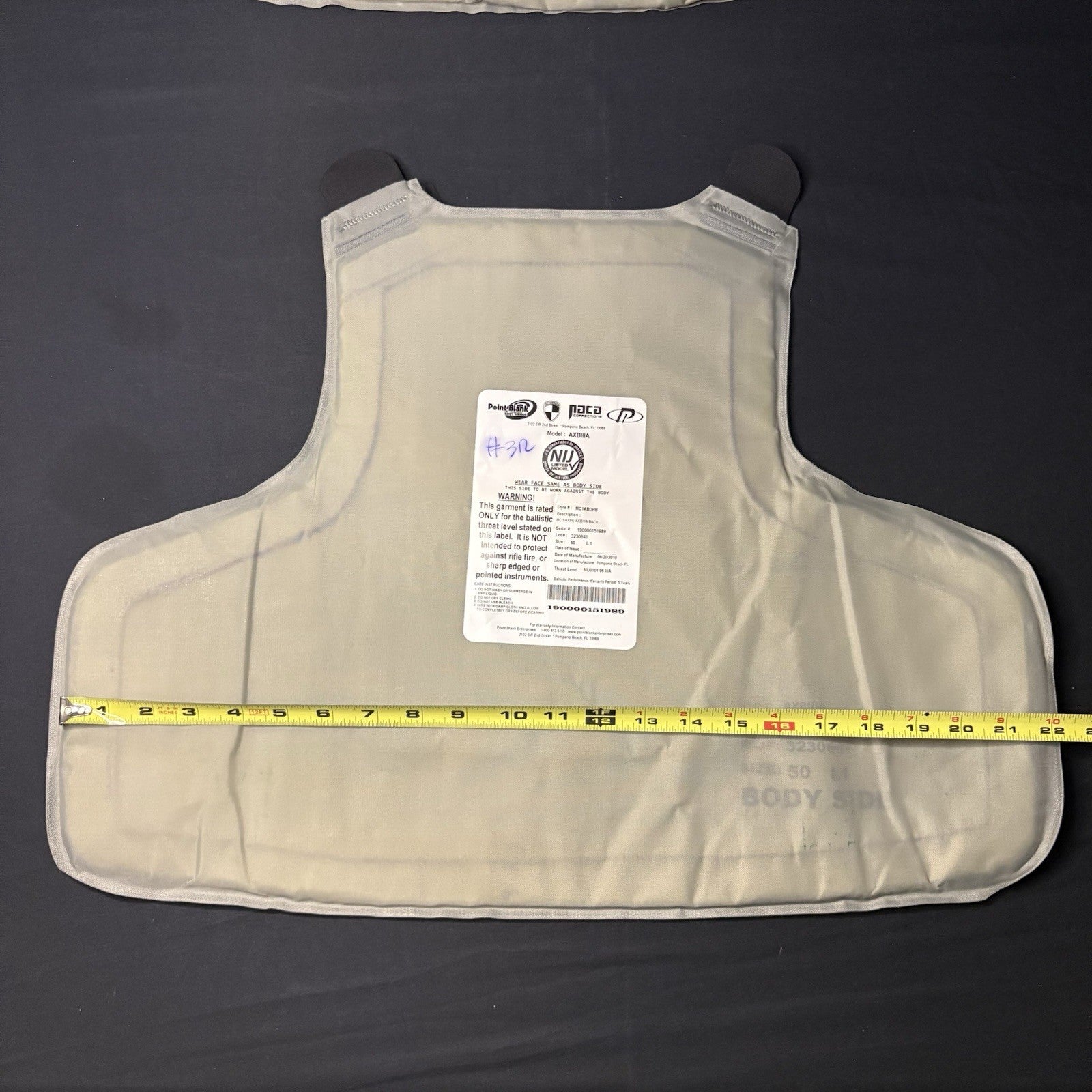PB Armor 3A (IIIA) Plates AXIIIA Size (XL) X-Large & Long ~2019~ Bullet Proof10