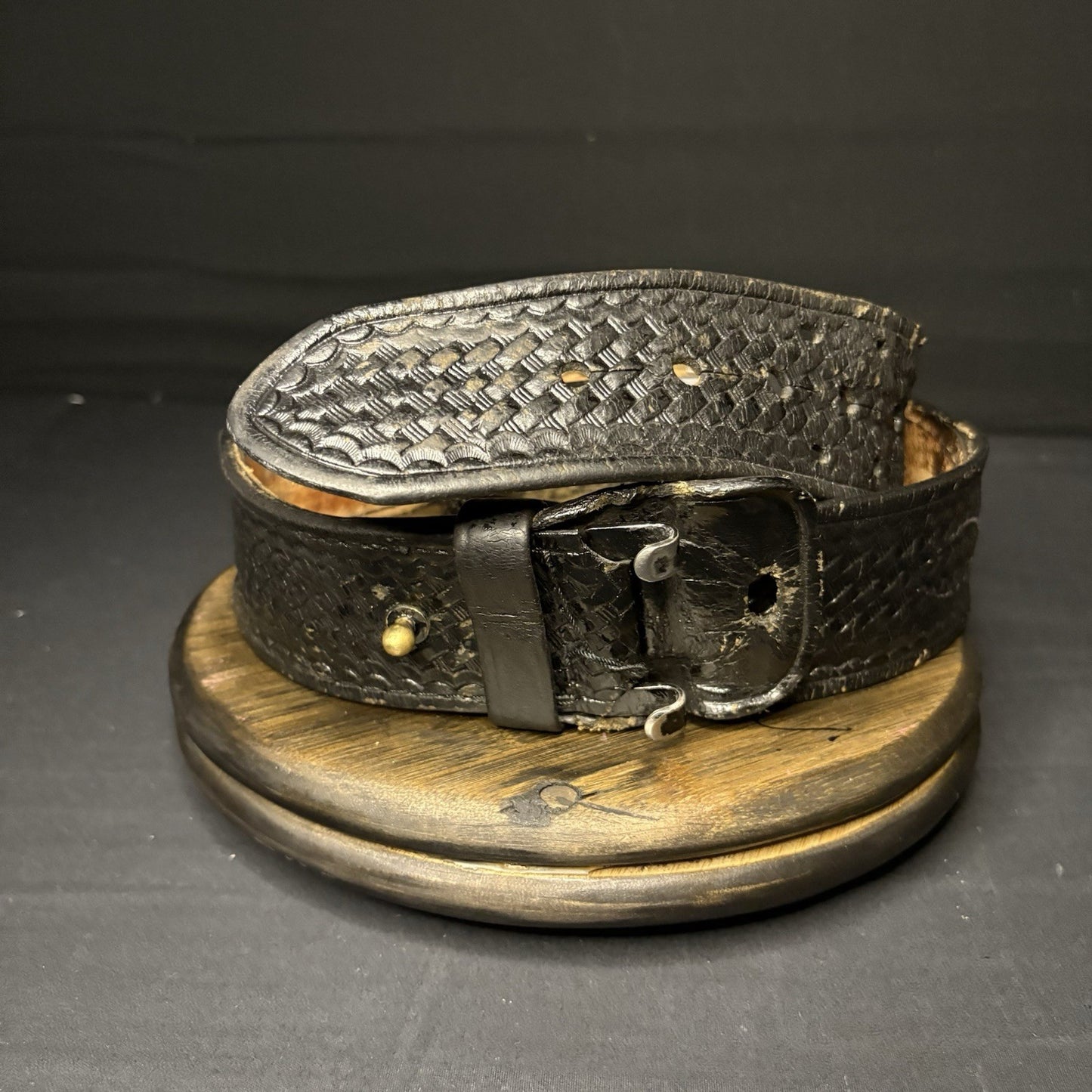Dutyman Leather Duty Belt 38” Black Basket Weave2