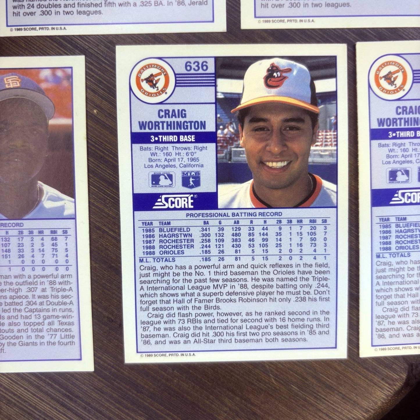 (Lot Of 7) 1989 Score Rookie Cards #644 Jerald Clark, #628 Charlie Hayes, #63611