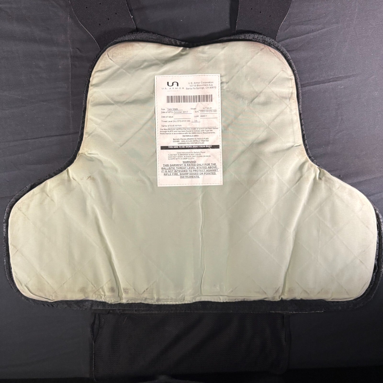 US Armor IIIA (3A) Bullet Proof Vest ~Size Medium~ 2017 w/Free 6x8 Trauma Plate4