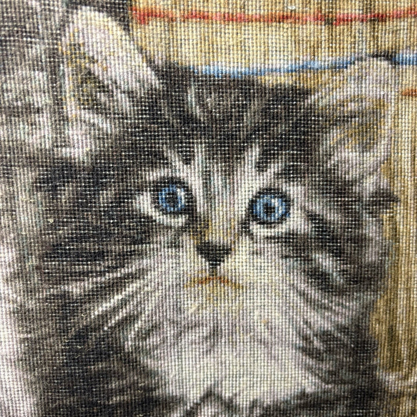 Persian Pictorial Rug 3D Kittens Tabrizz Hand Knotted 24”x16” w/Rug Hangers19