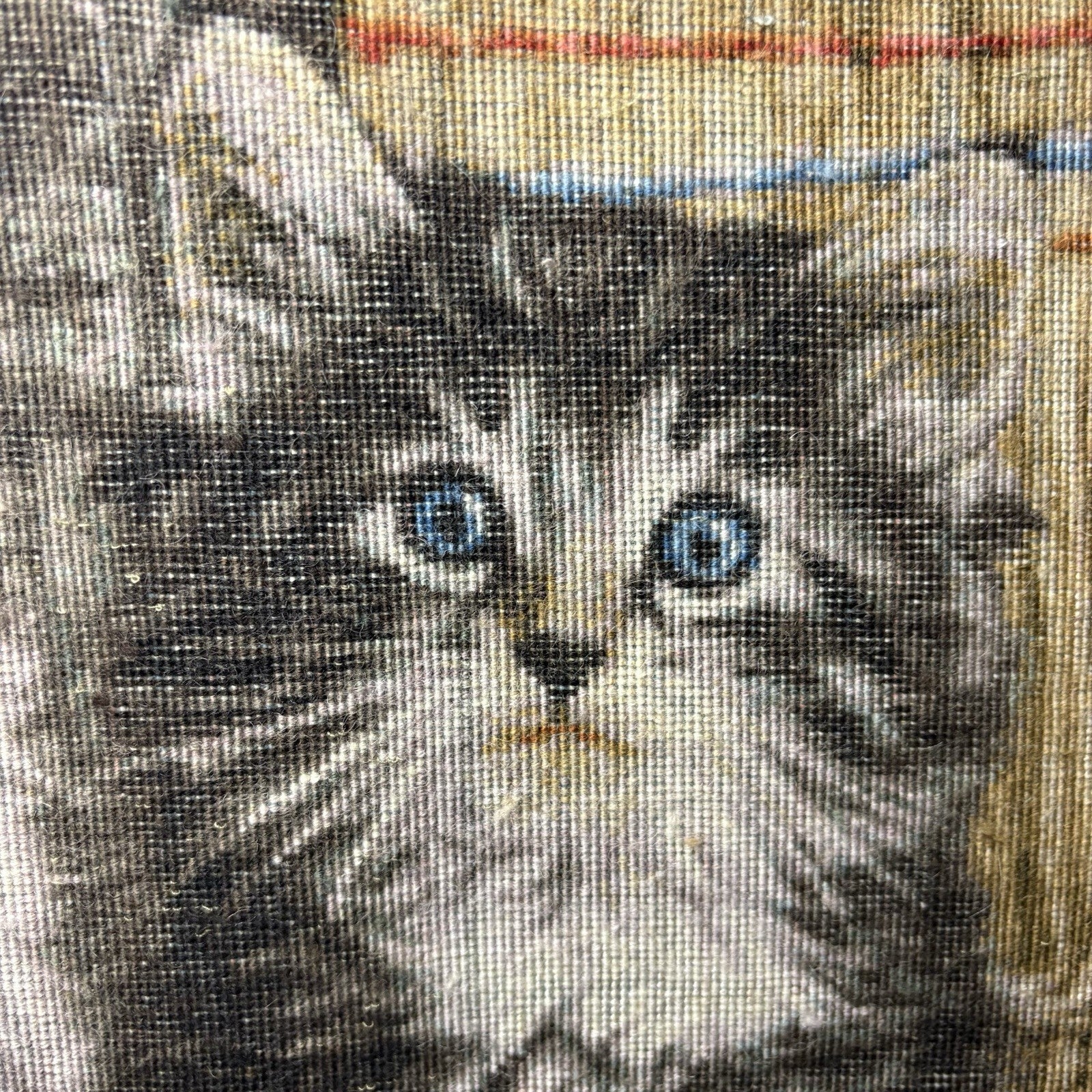 Persian Pictorial Rug 3D Kittens Tabrizz Hand Knotted 24”x16” w/Rug Hangers19