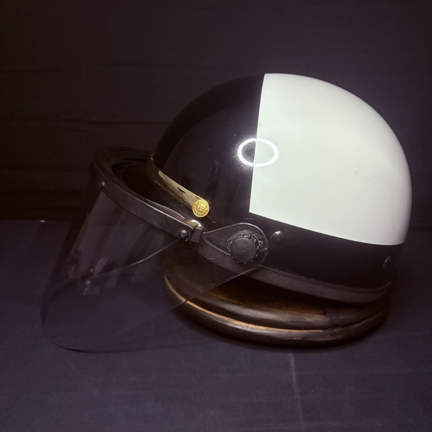 VTG Police Riot Motorcycle Helmet Black & White Size 6 7/8 with Z87 Face Shield8