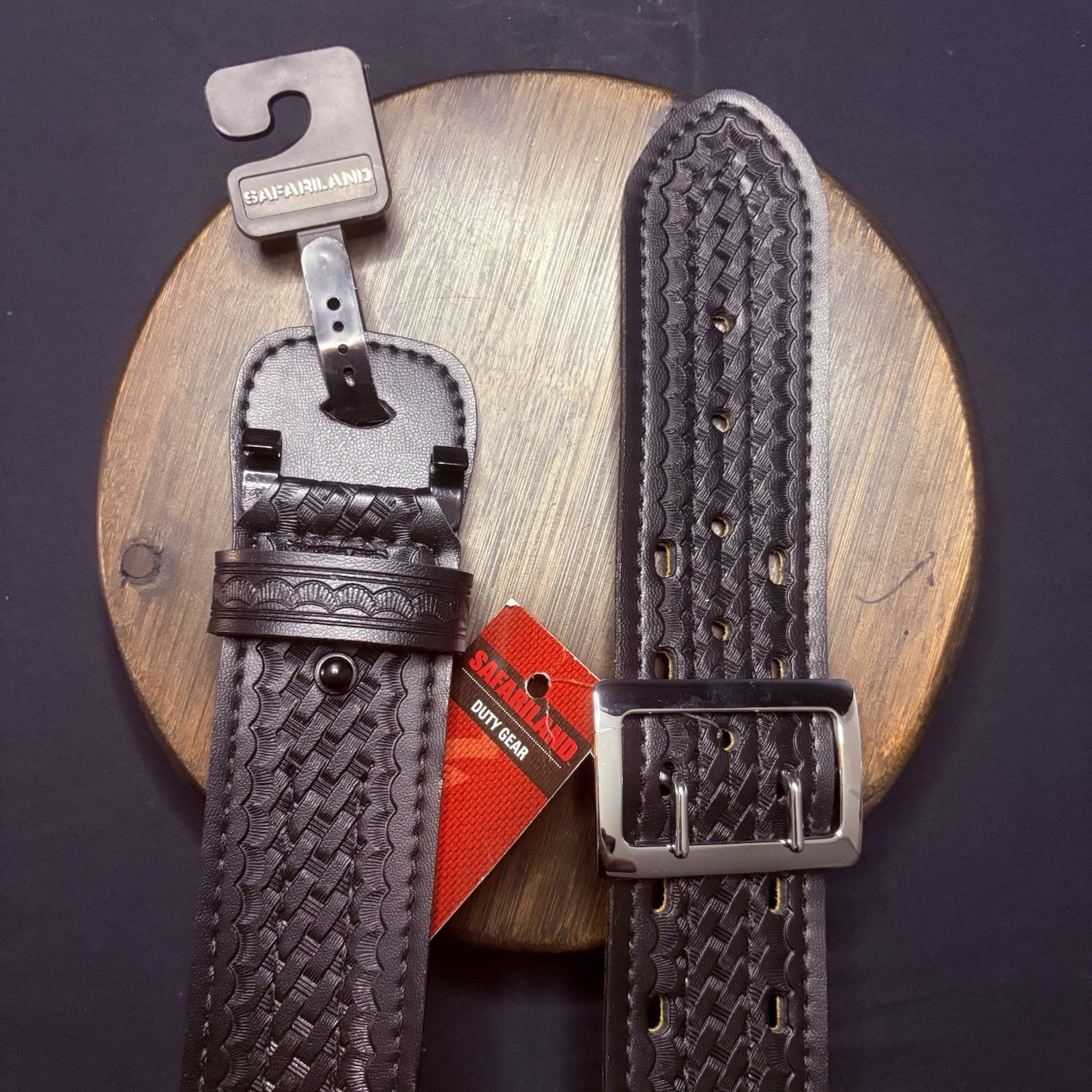 Safariland Model 87 Duty Belt - Size 32 - Sued Lined Basketweave - Black/Chrome7