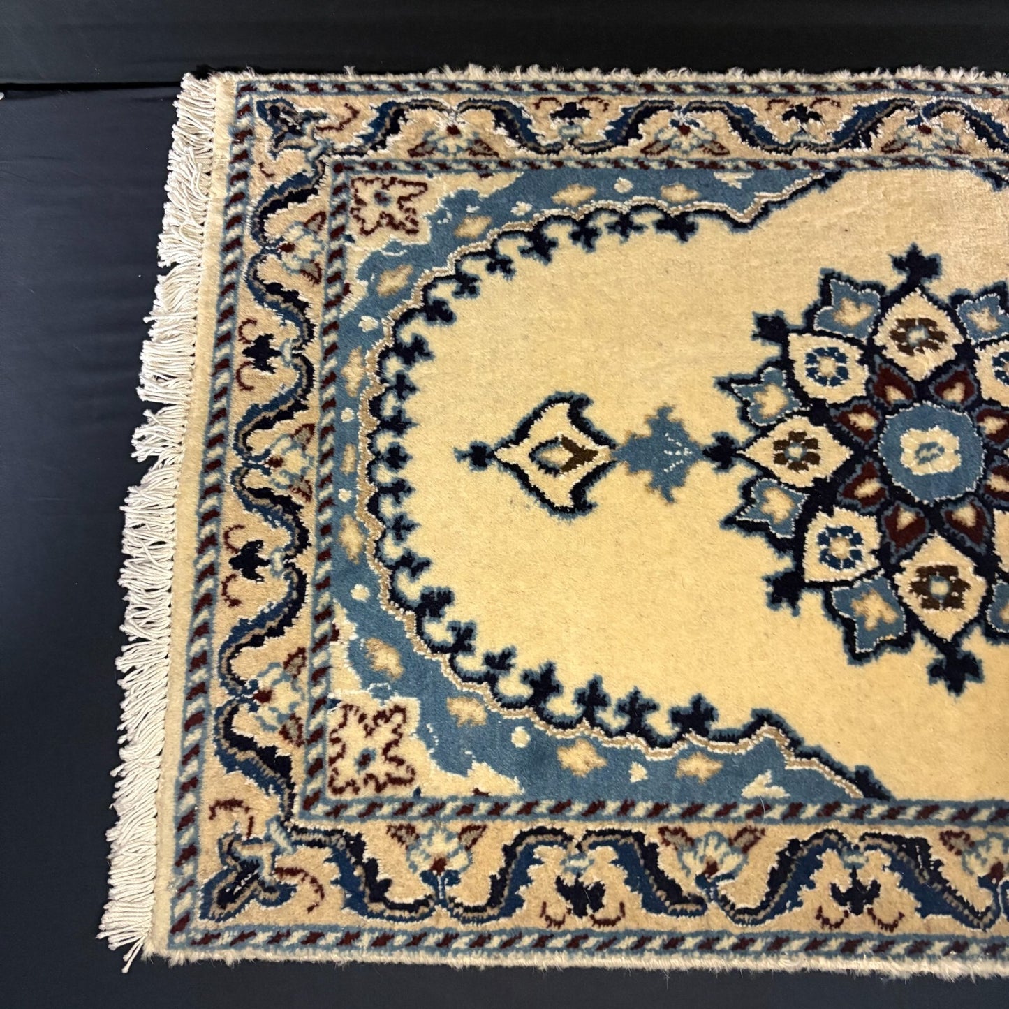 Rug Hand Knotted Medallion Rug 3’X2’ 54X88cm 144KPSI Semi-Antique4
