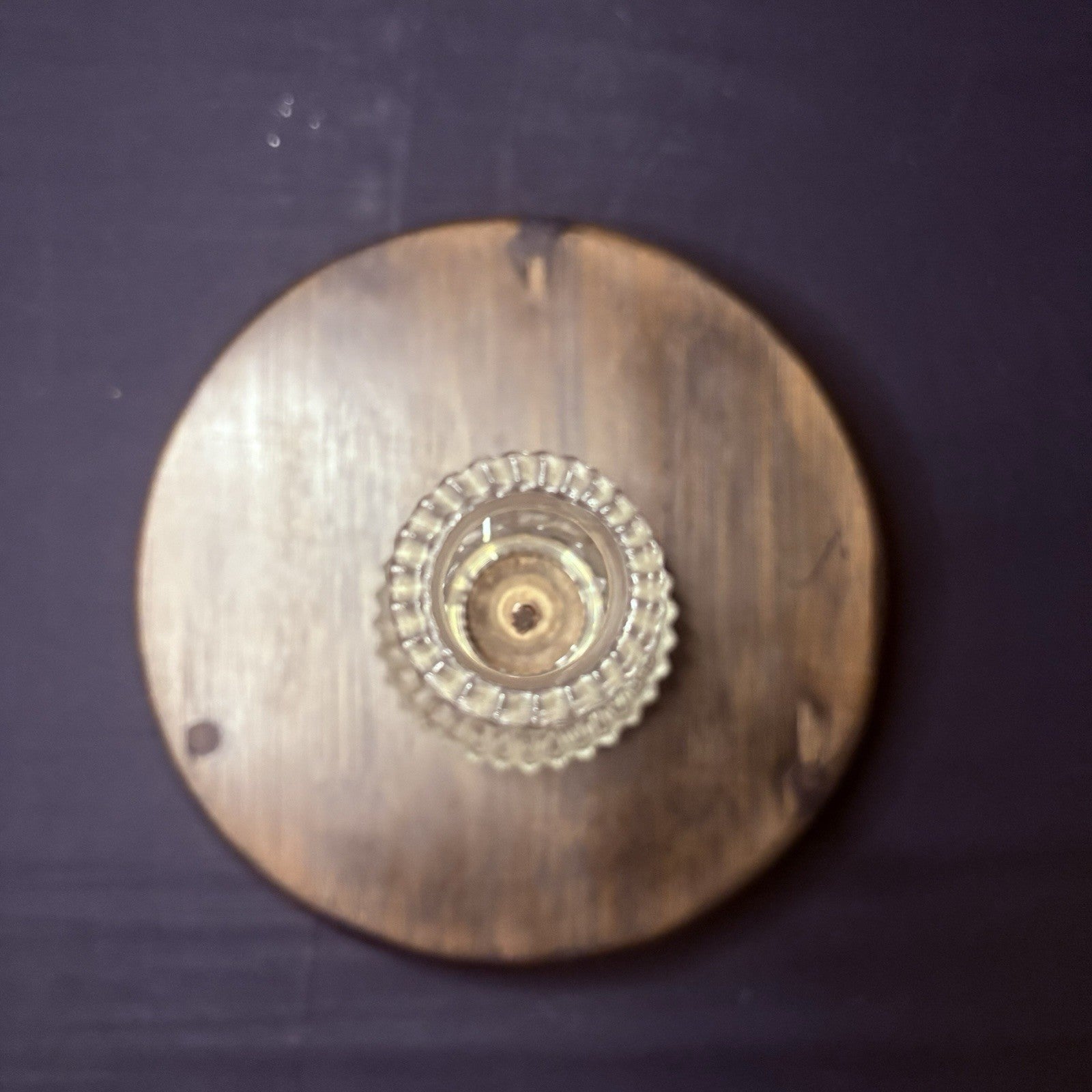 VTG Miniature Hurricane Oil Lamp Lamplight Farms Petite Diamond Cut Crystal Base16