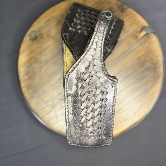 Safariland #55 Black Basket Weave Holseter For Colt C Pistols Snap Closure0