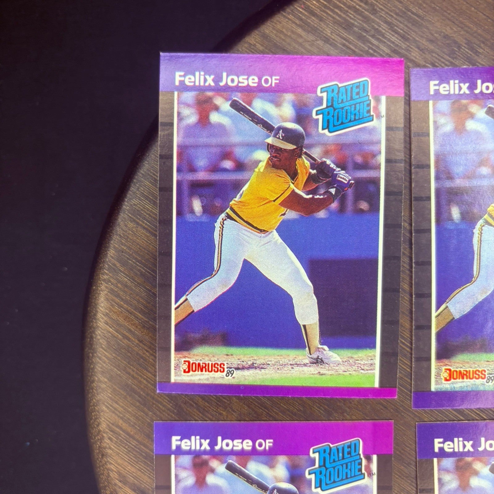 (Lot Of 6) 1989 Felix Jose Donruss Baseball ROOKIE #38  Oakland Athletics3