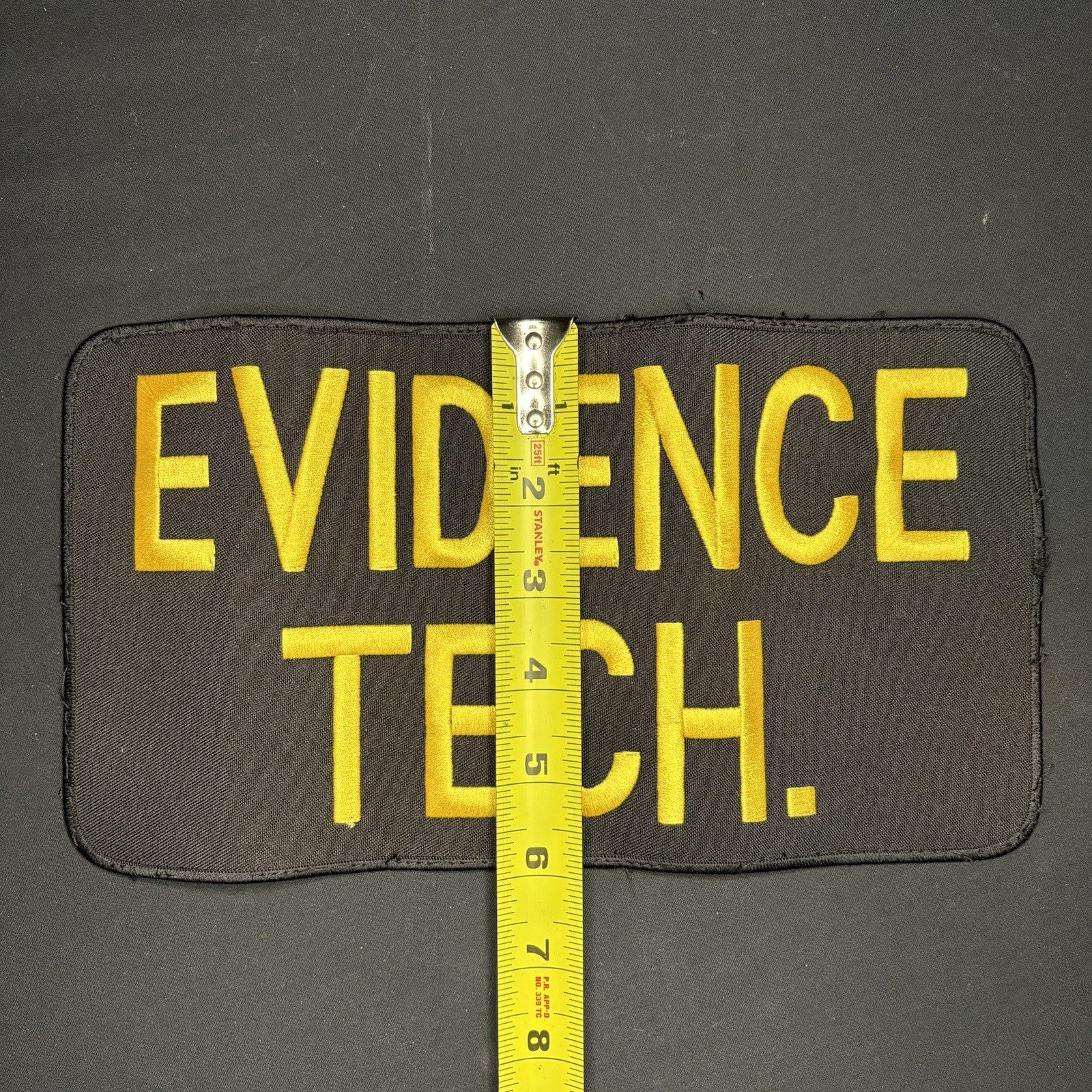 Police Embroidery Patch EVIDENCE TECH 10"x 6" Lot Of 2 Patches2