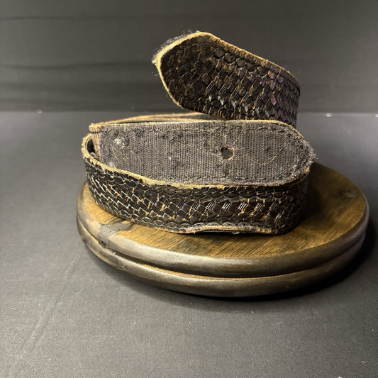 Leather Duty Belt Size: 40” Waist Buckle-less, Black Basket Weave ~DutyMan~0