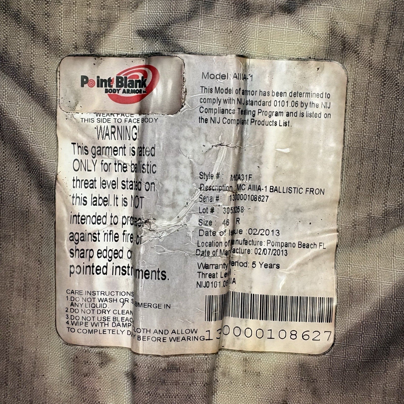 PB Armor 3A Bullet Proof Vest Size Medium IIIA Concealable Vest w/Trauma Plate7