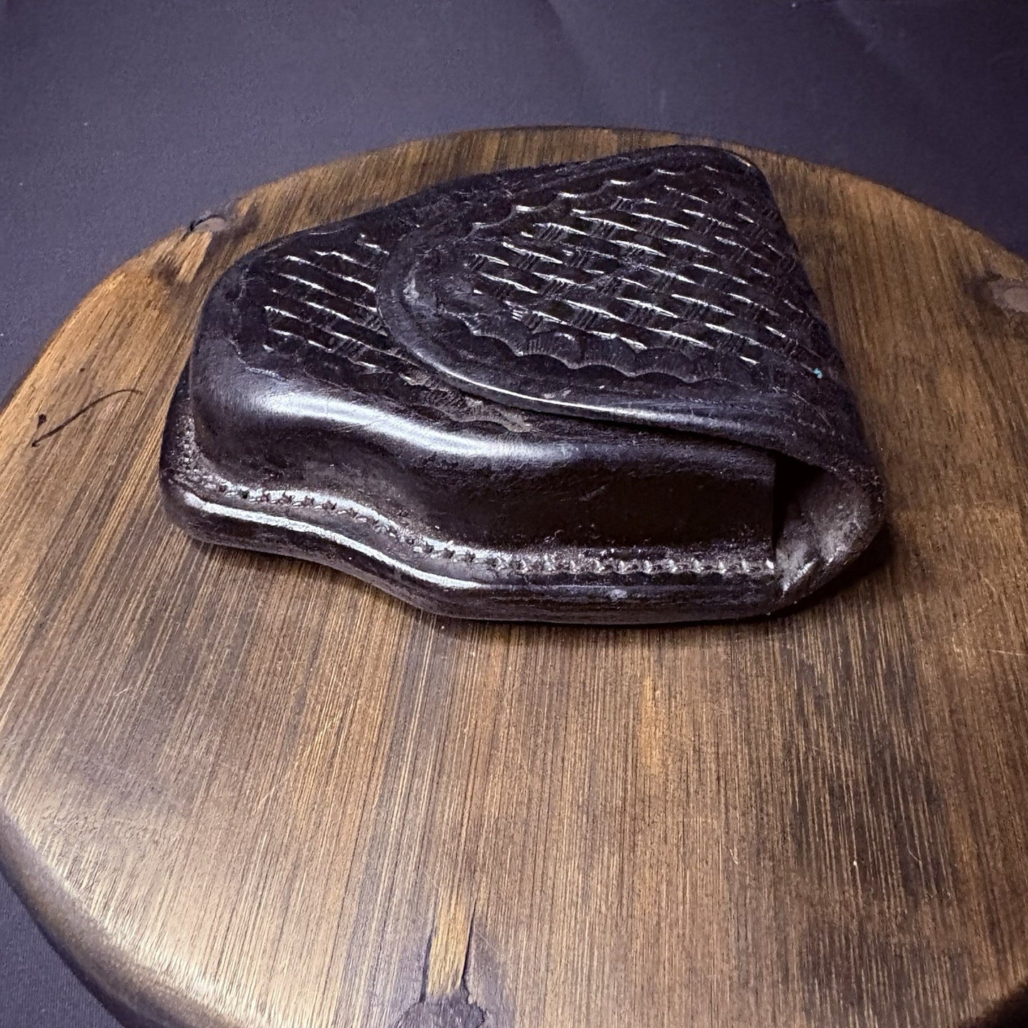 Safety Speed Handcuff Case/ Holster Leather Basket Weave Made In USA5