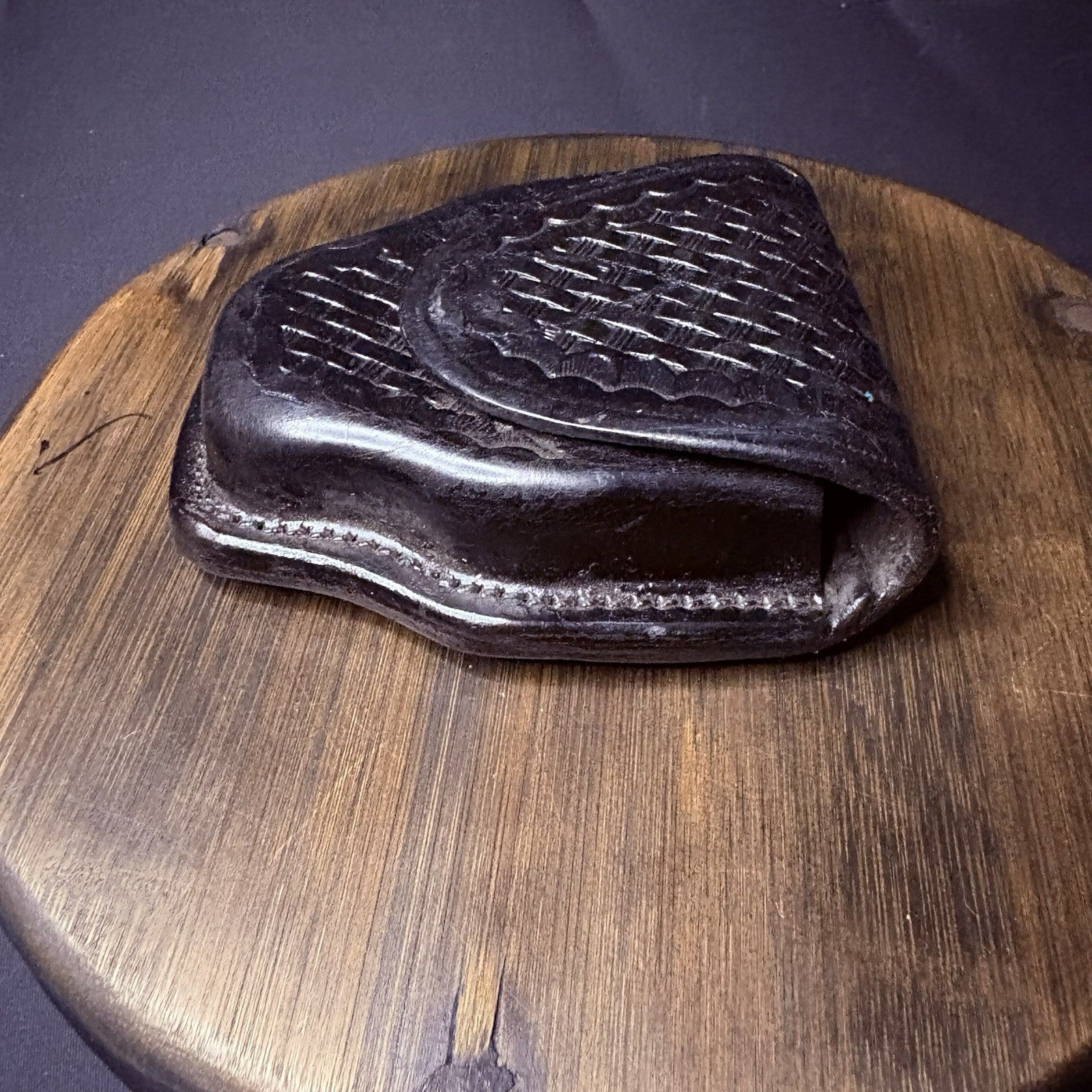 Safety Speed Handcuff Case/ Holster Leather Basket Weave Made In USA5