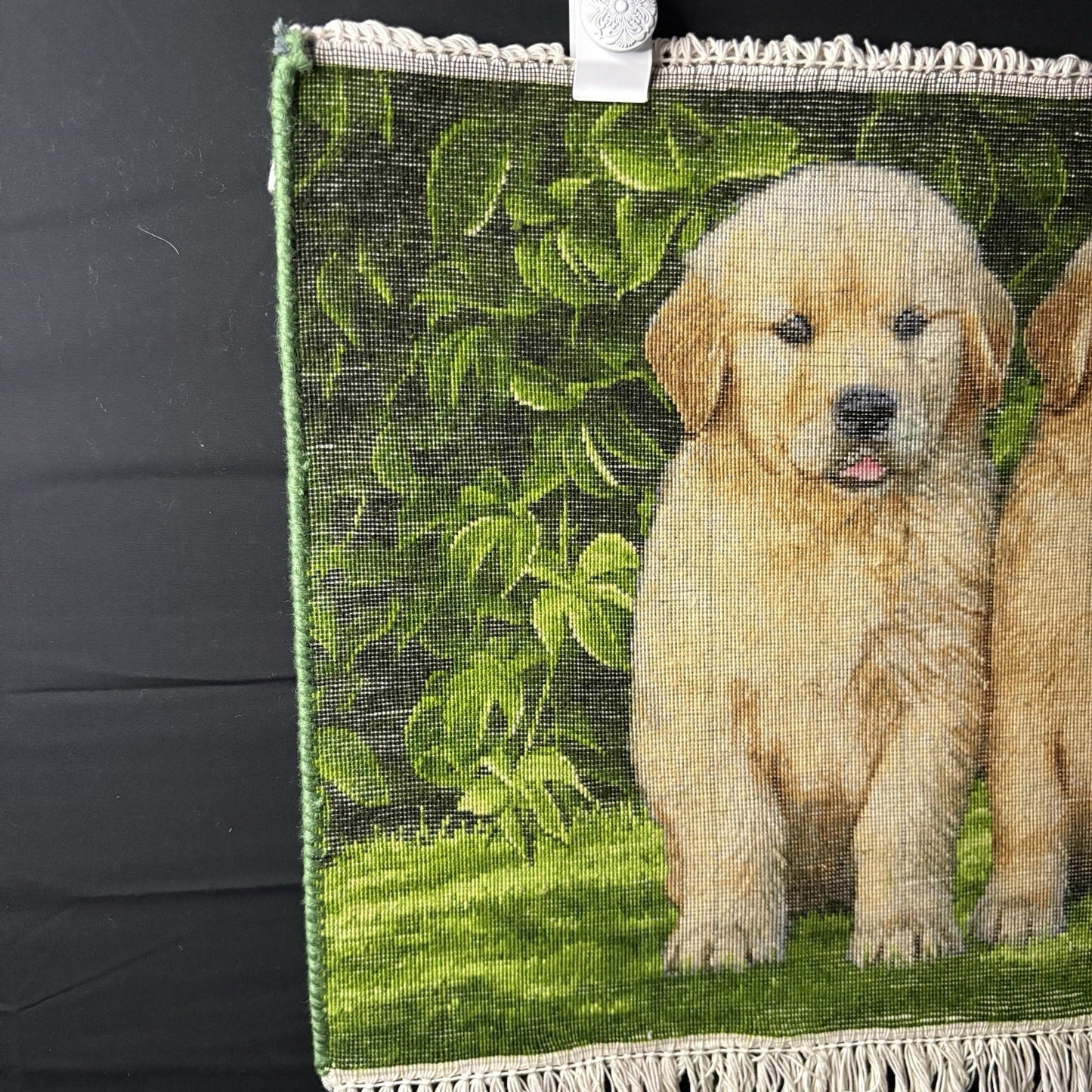 Pictorial Rug 3D Puppy Hand Knotted 24”x17” 224KPSI w/Free Rug Hangers16