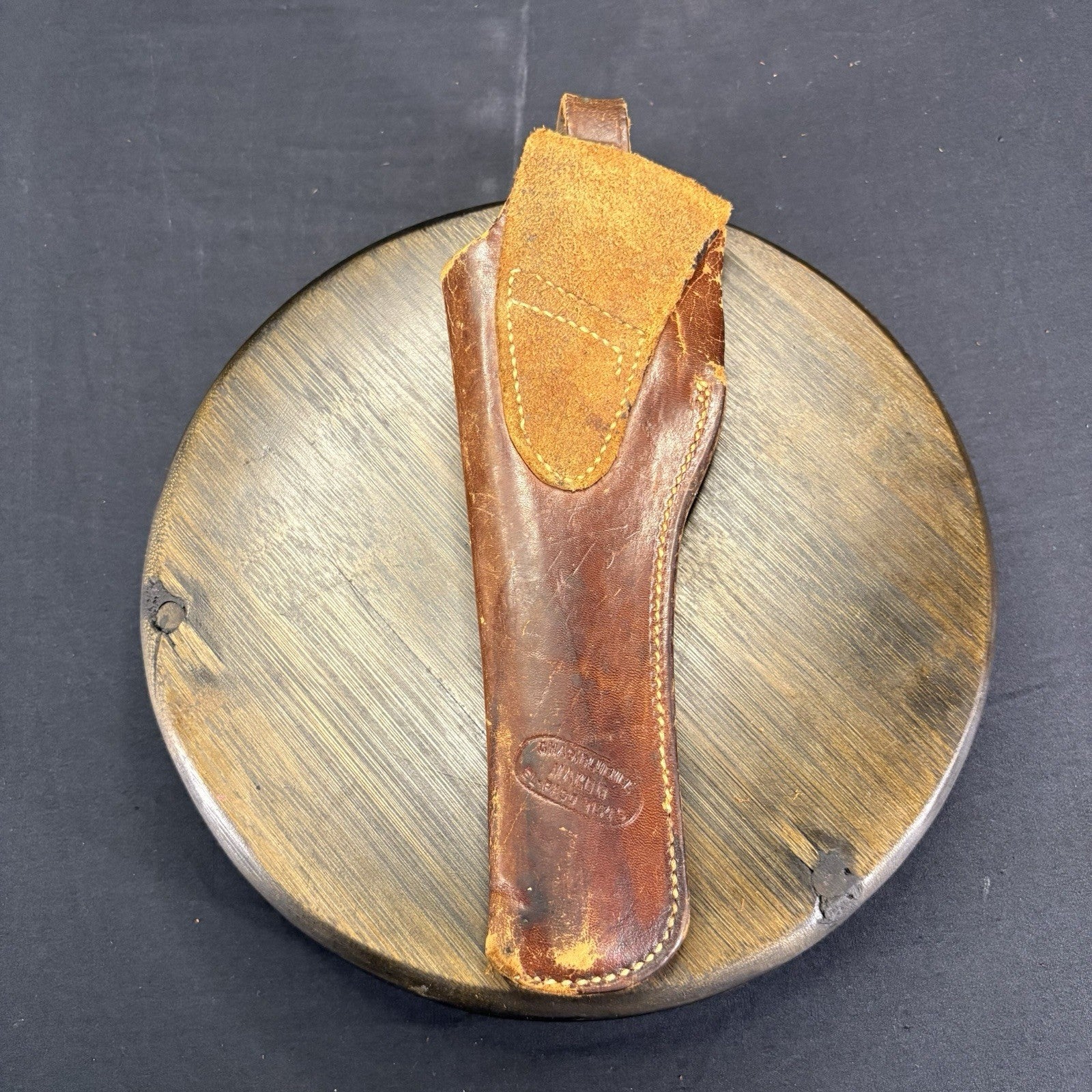 Vintage Chas. Blumel Hand Tooled Leather Revolver Holster4