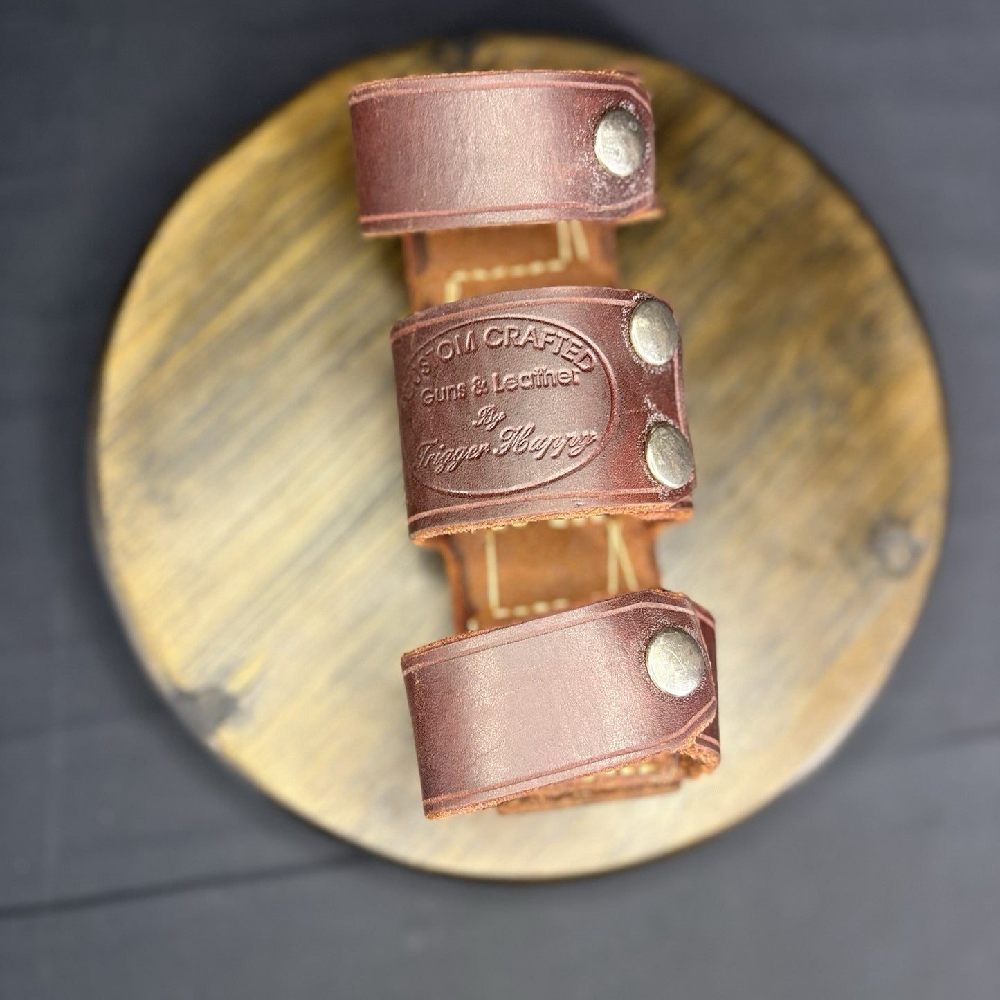 Custom Crafted Guns And Leather Shotgun Shell Belt Carrier By Trigger Happy12