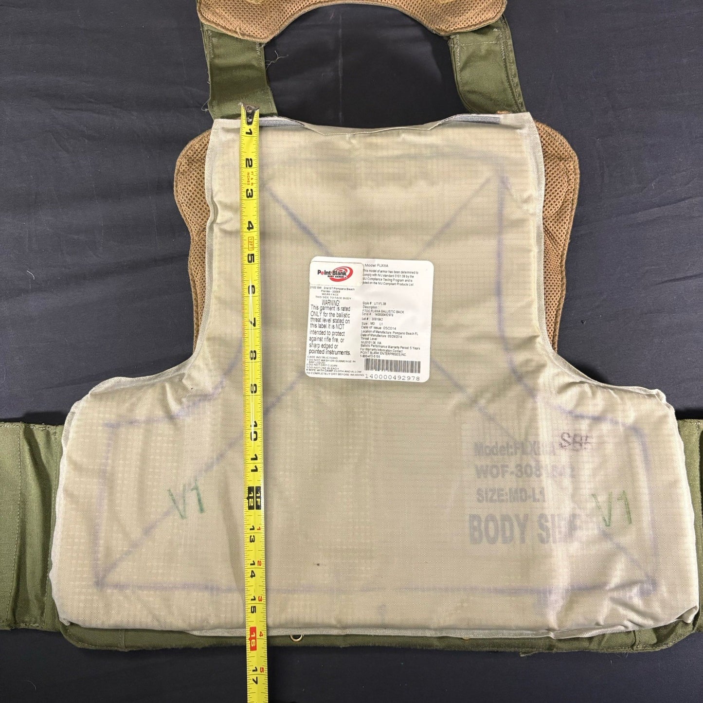 PB Carrier with Level 3A(IIIA) Soft Body Armor FLXIIIA Tactical OD Green Vest12