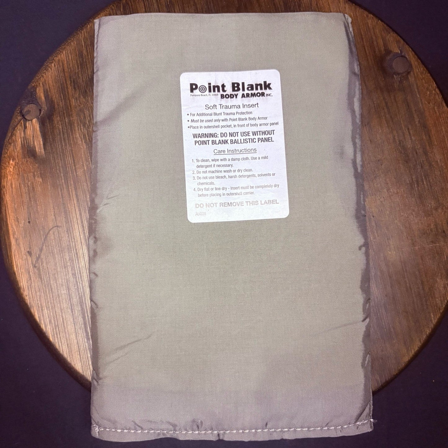 PB Trauma Plate Insert 5x8 Soft Impact Panel Body Armor GREY0