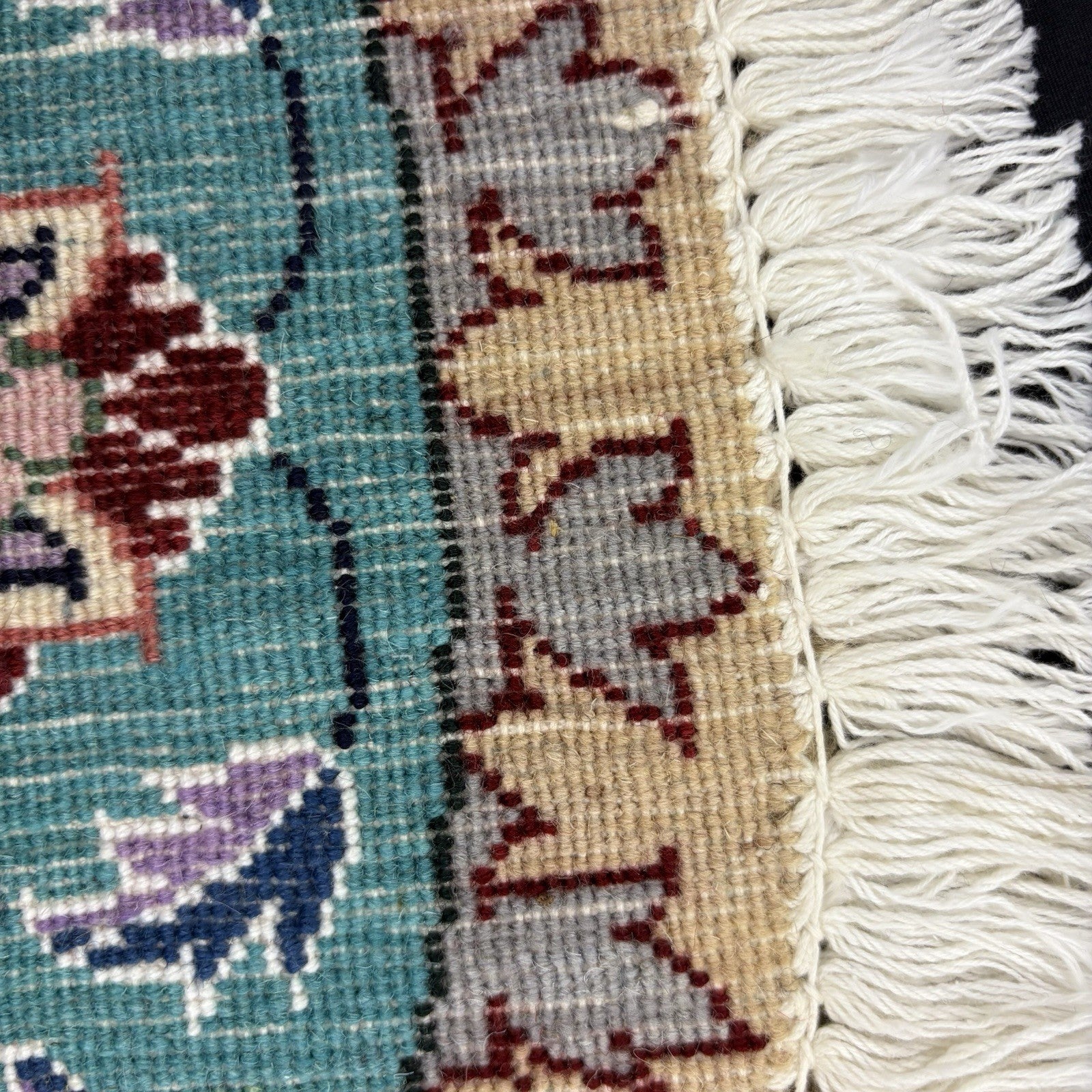 Round Medallion Rug Hand Knotted Size 20”x20” Or 50cm Blue Rug17