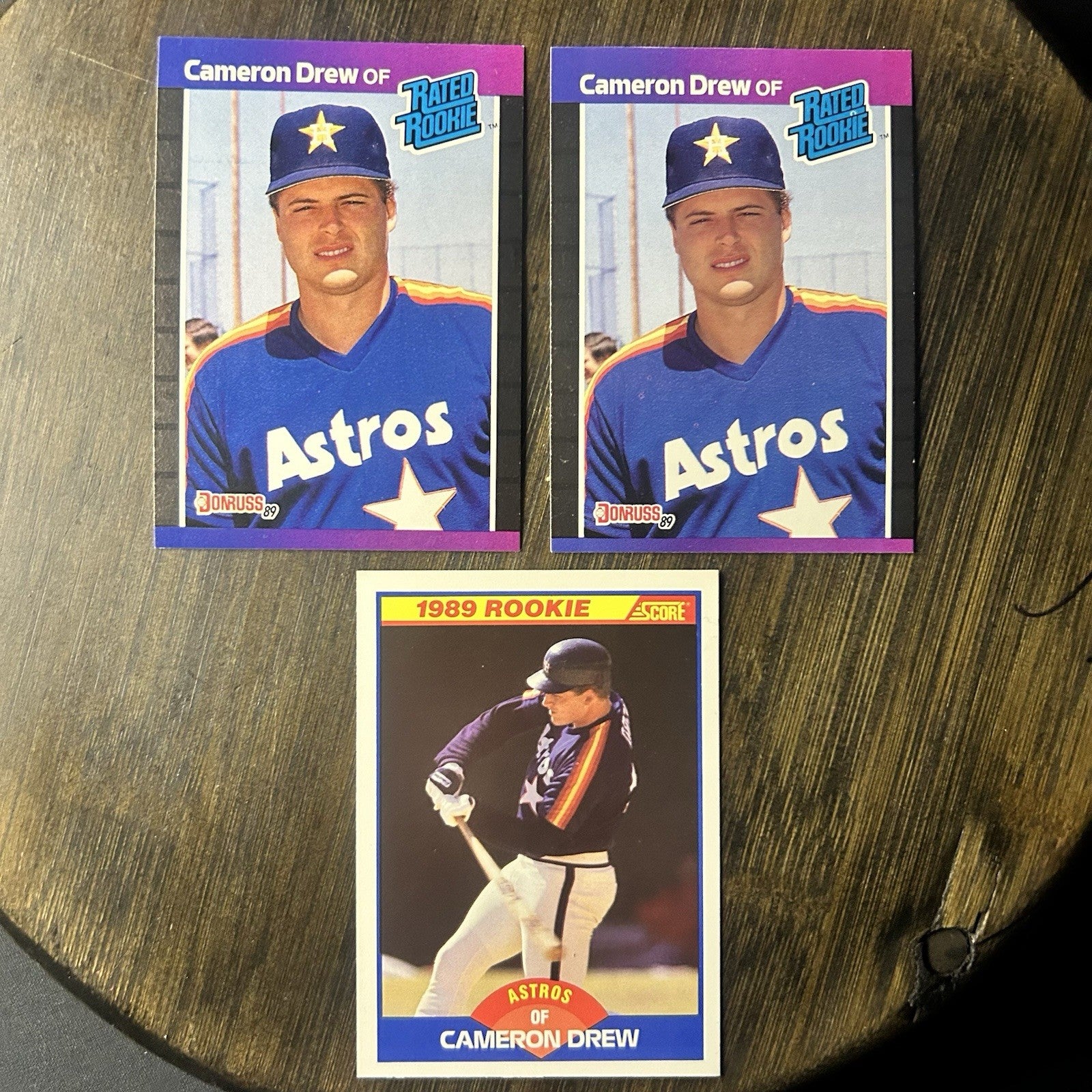 (3) 1989 Cameron Drew "Rated Rookie" Lot #30 & #643  Houston Astros0