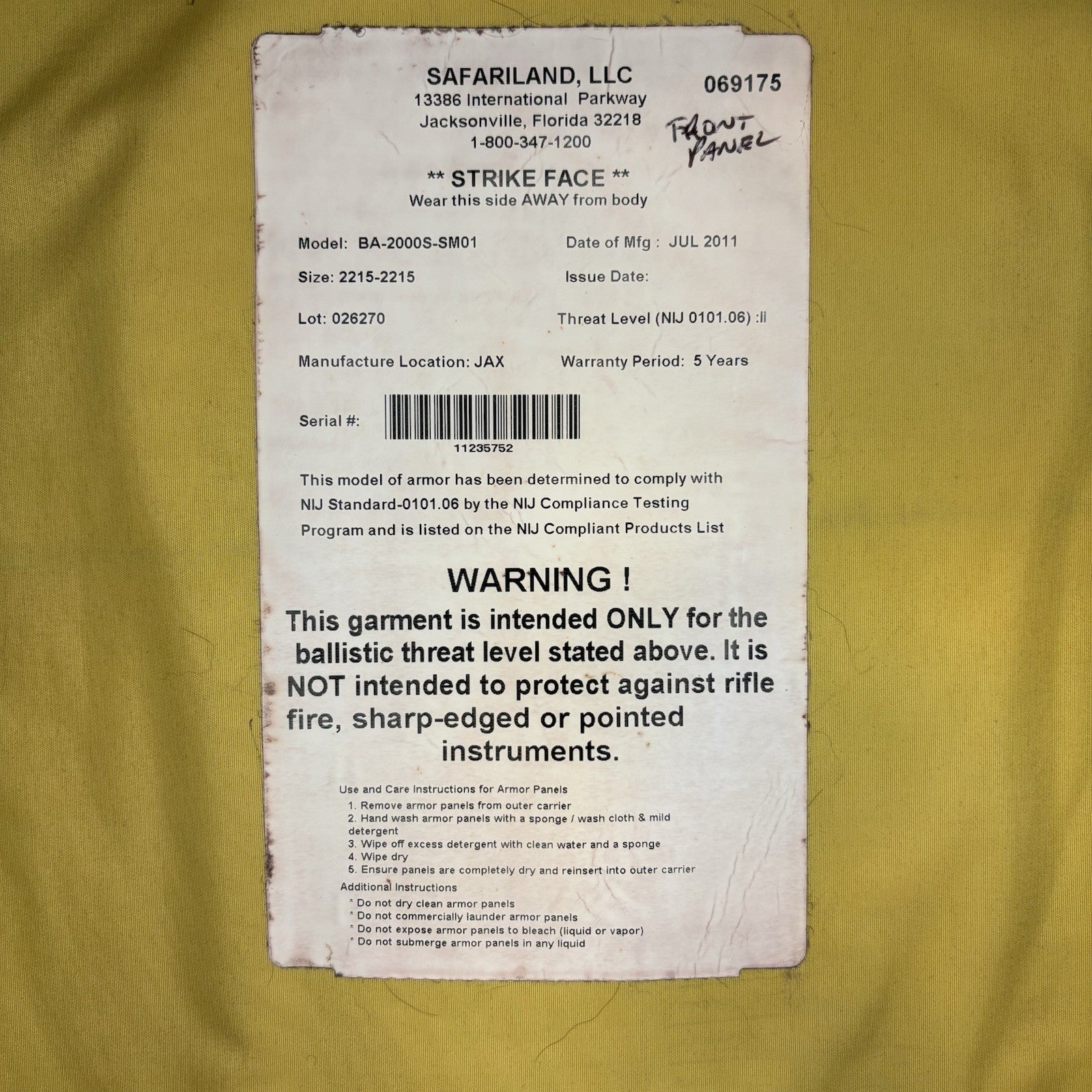 Second Chance Bullet Proof Vest Level II (2) Size XL Concealable Ballistic Vest9