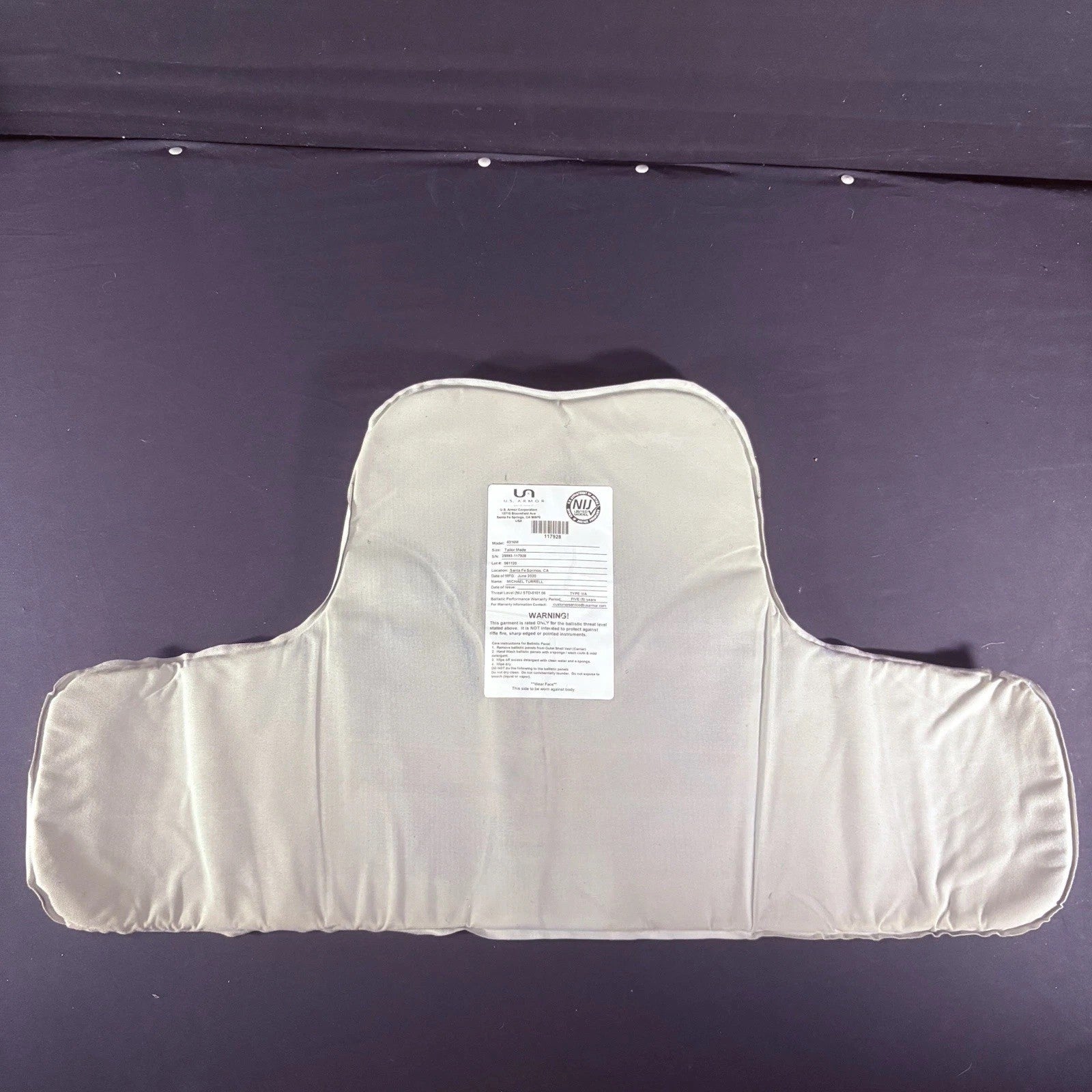 US Armor Level II (2) Bullet Proof Vest ~Size XL~ 2020 Concealable Ballistic9