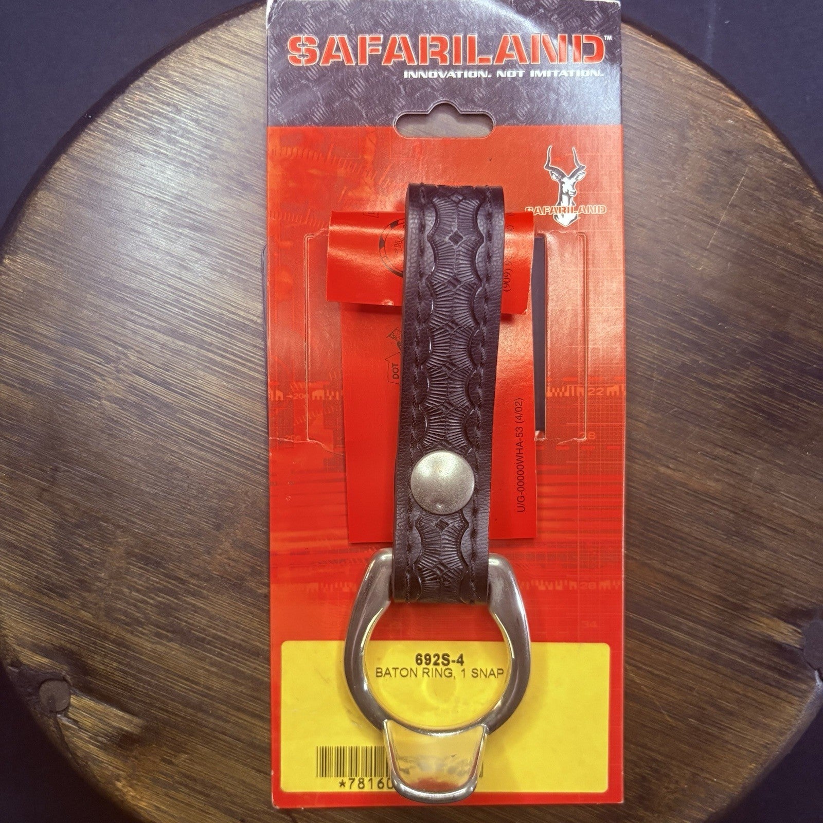 Safariland 692S Baton Ring Chrome Ring & Snap Black Basket Weave0