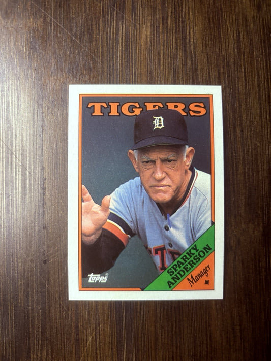 1988 Topps  Sparky Anderson Team Checklist #14 High Grade Baseball Card0