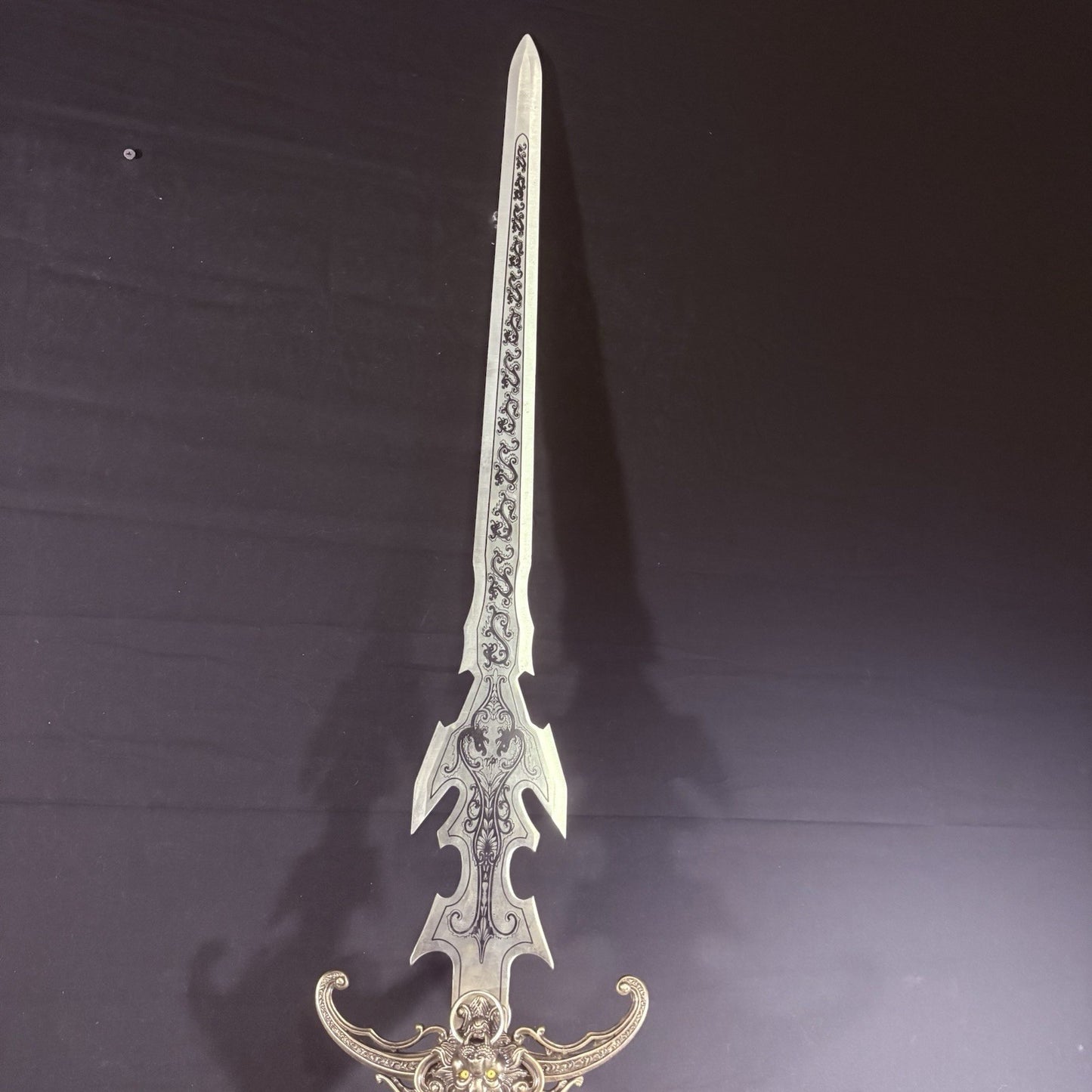 4-Headed Lion Sword 41" Beautifully Etched Blade w/ Rings For Hanging7