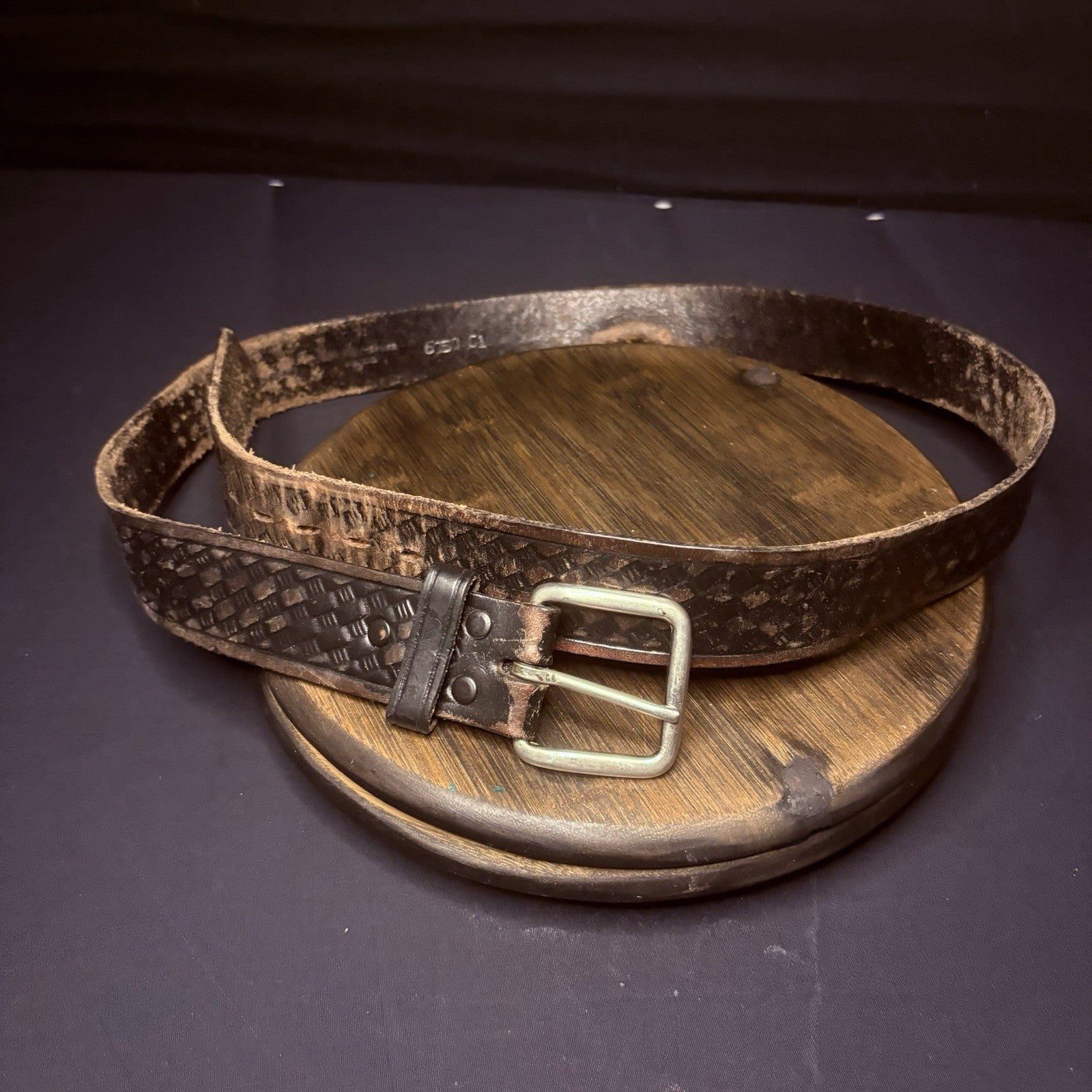 Leather Belt 40" Basket Weave 2
