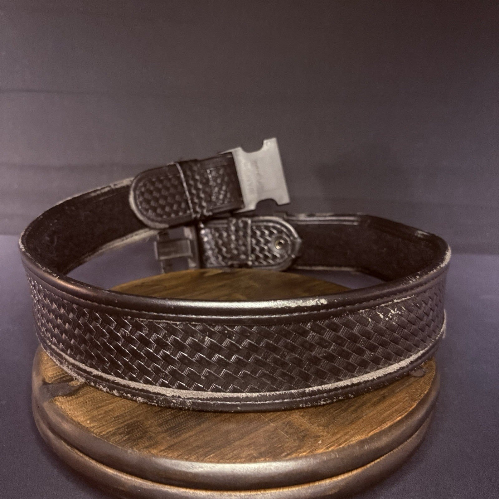 Bianchi 7950 Duty Belt Size 34”-40” w/Clip AccuMold Black Basketweave Leather3
