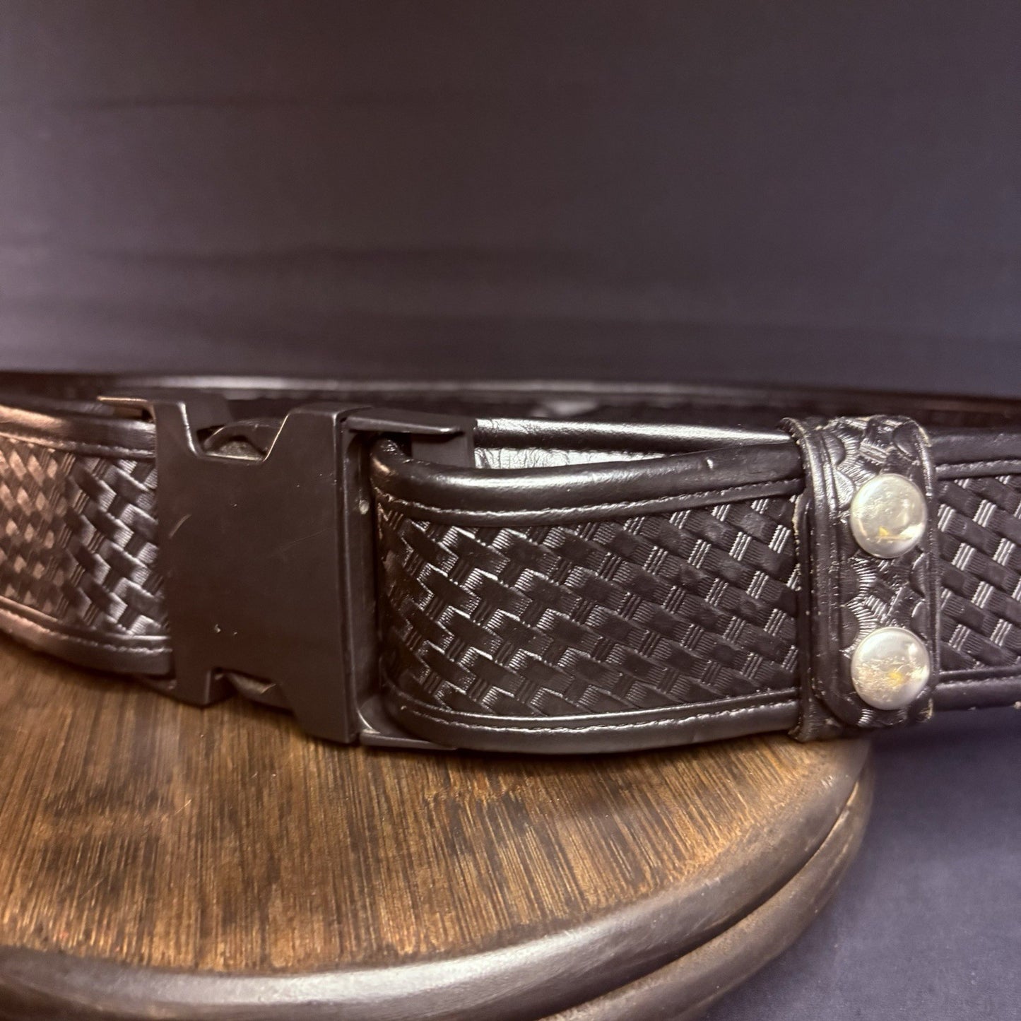 Bianchi 7950 Duty Belt Size 40”-46" w/Belt Keepers AccuMold Basketweave Leather2