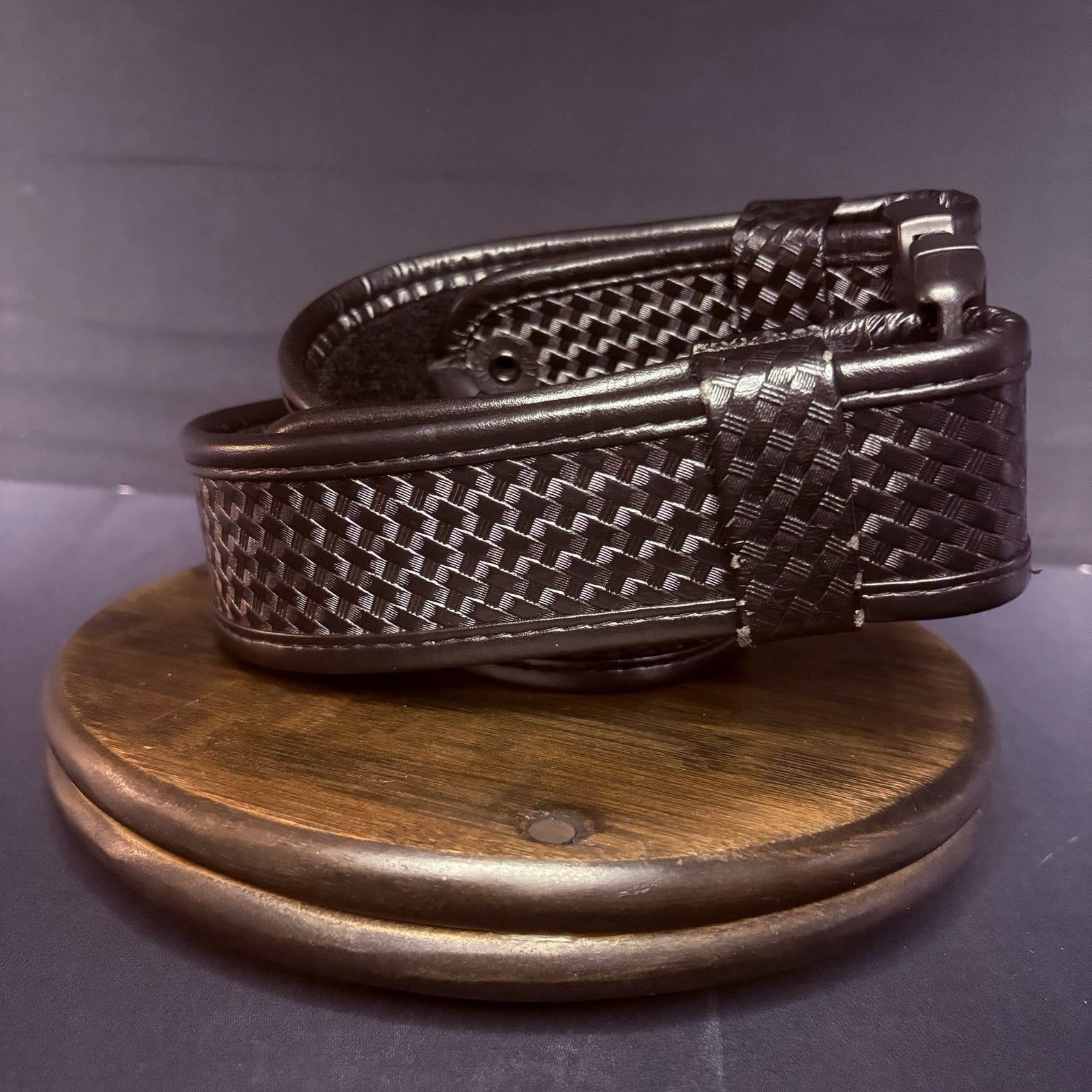 Bianchi 7950 Duty Belt Waist Size 34”-40” AccuMold Black Basketweave Leather4