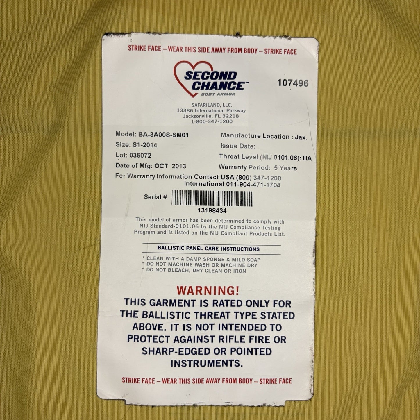 Second Chance IIIA (3A) Bullet Proof Vest Size Medium Concealable Ballistic Vest8