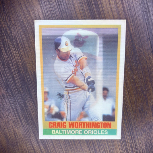 1989 Sportflics Craig Worthington #134 High Grade MLB Trading Card0