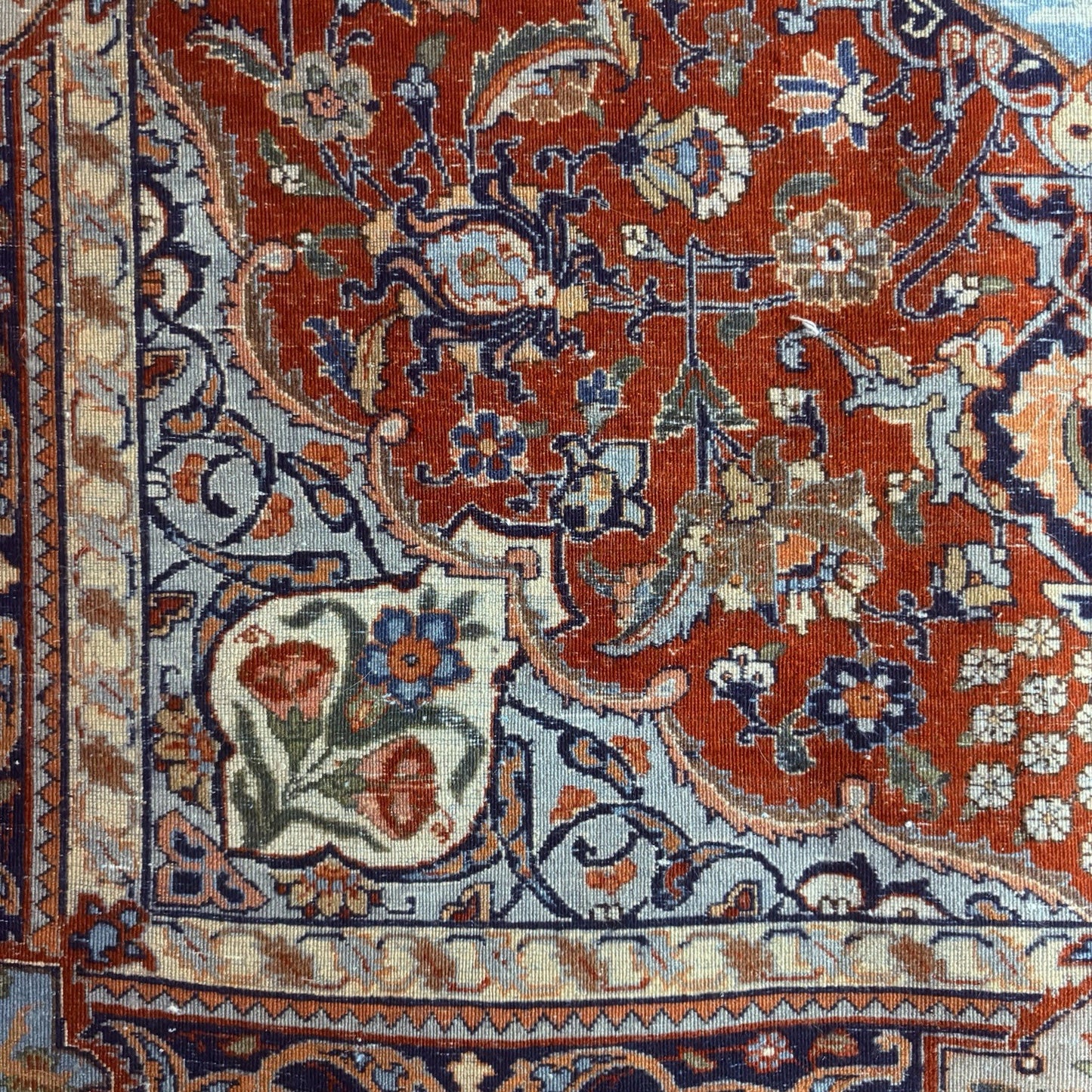 Antique Persian Hand Knotted Pictorial Rug 4'x6' 289 KPSI 1940s Tabrizz Rug18