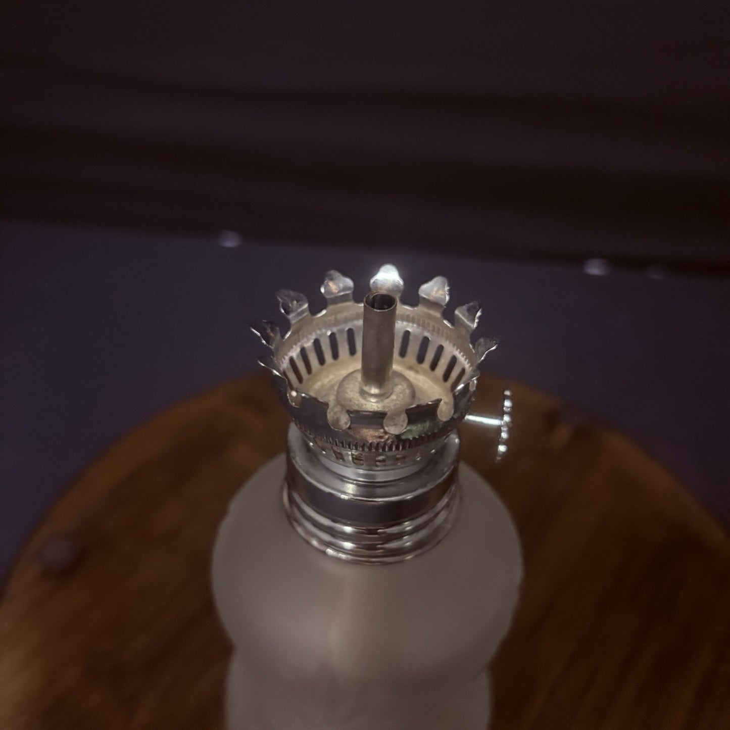 Silver Tone Oil Kerosene Lamp Burner 1/4" Wick 3/4" Threads Fitter6